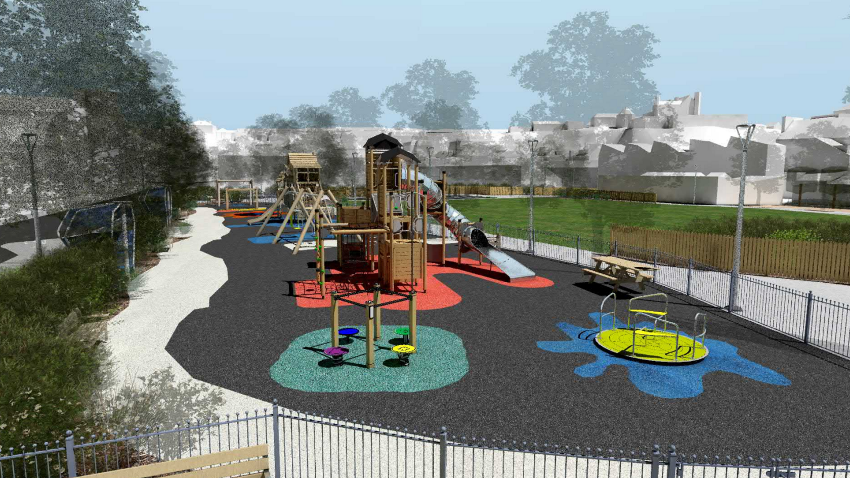 A digital version of a proposed play area in St Helier 