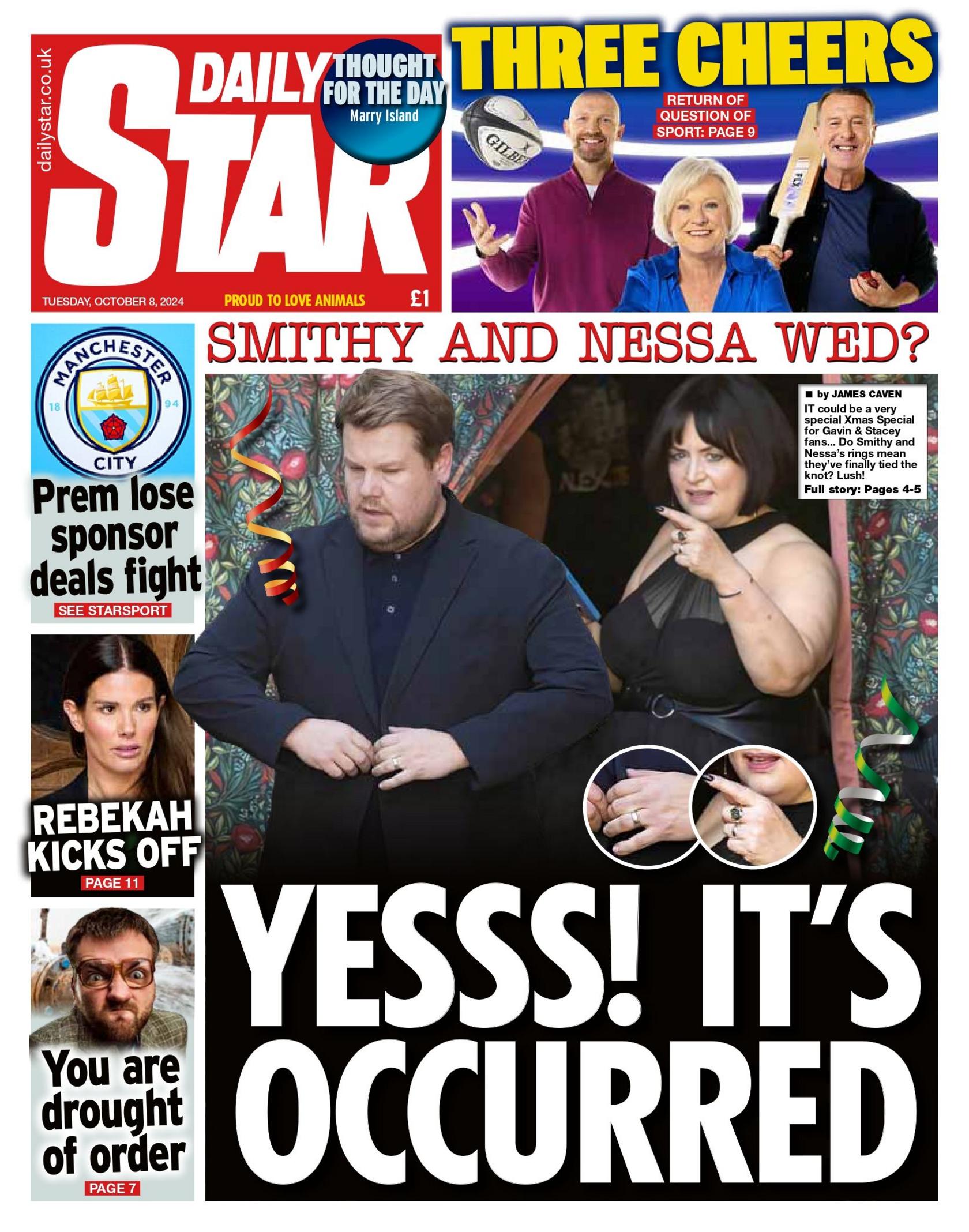 Front page of the Daily Star.