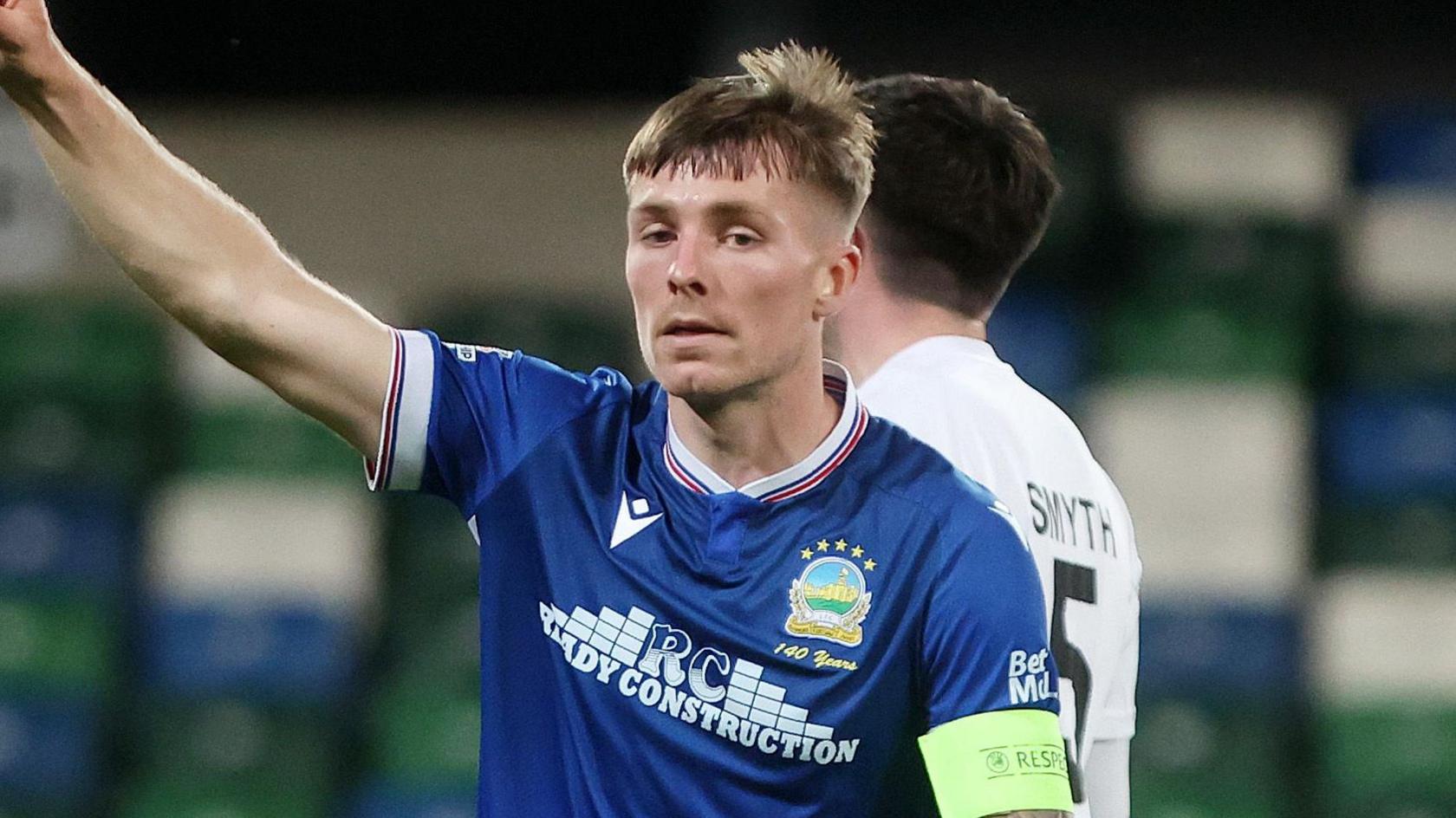 Chris McKee celebrates scoring a goal