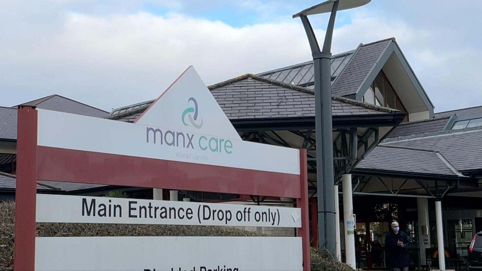 Manx Care sign outside Noble's Hospital