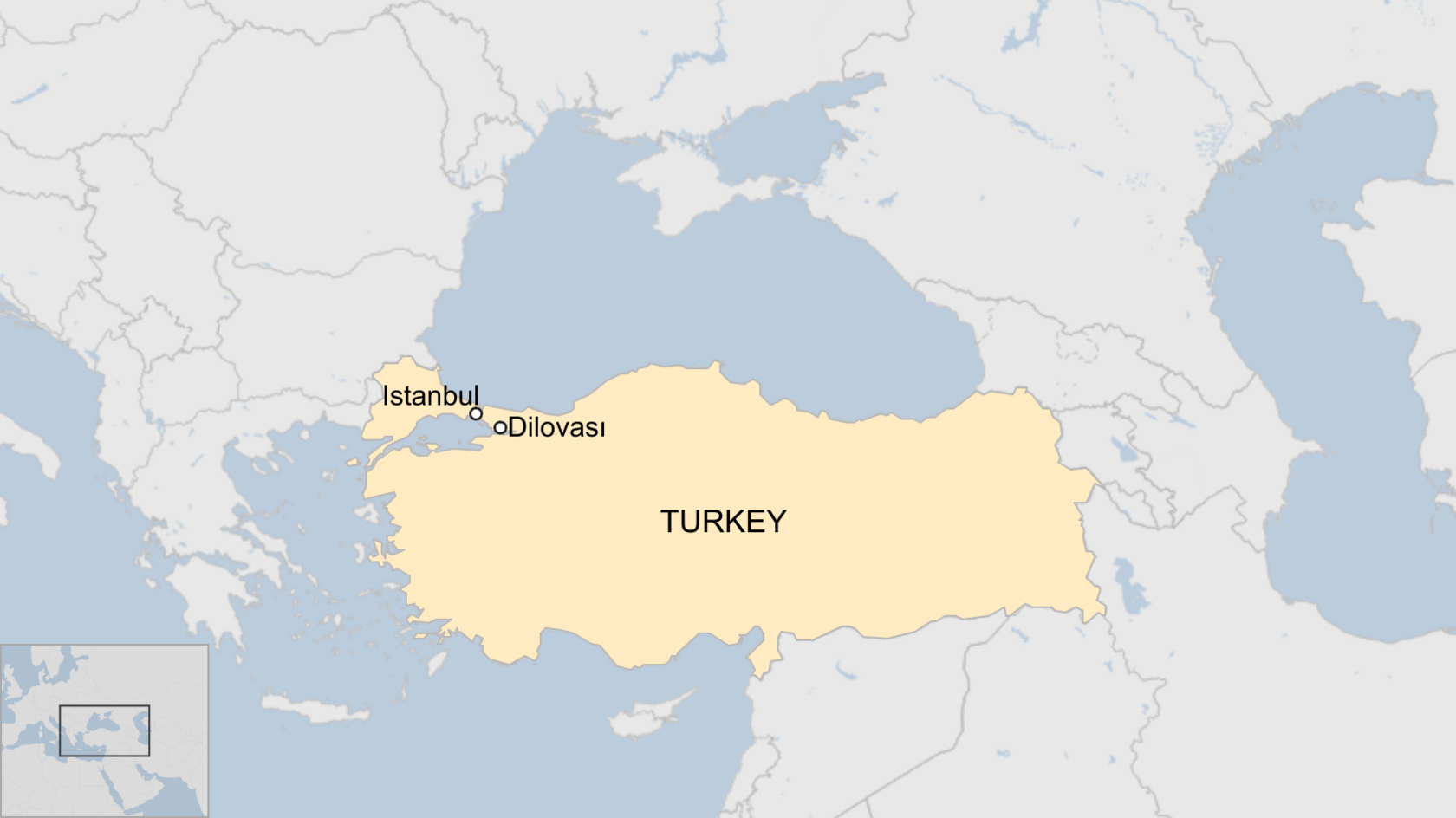 Map showing Istanbul and Dilovasi