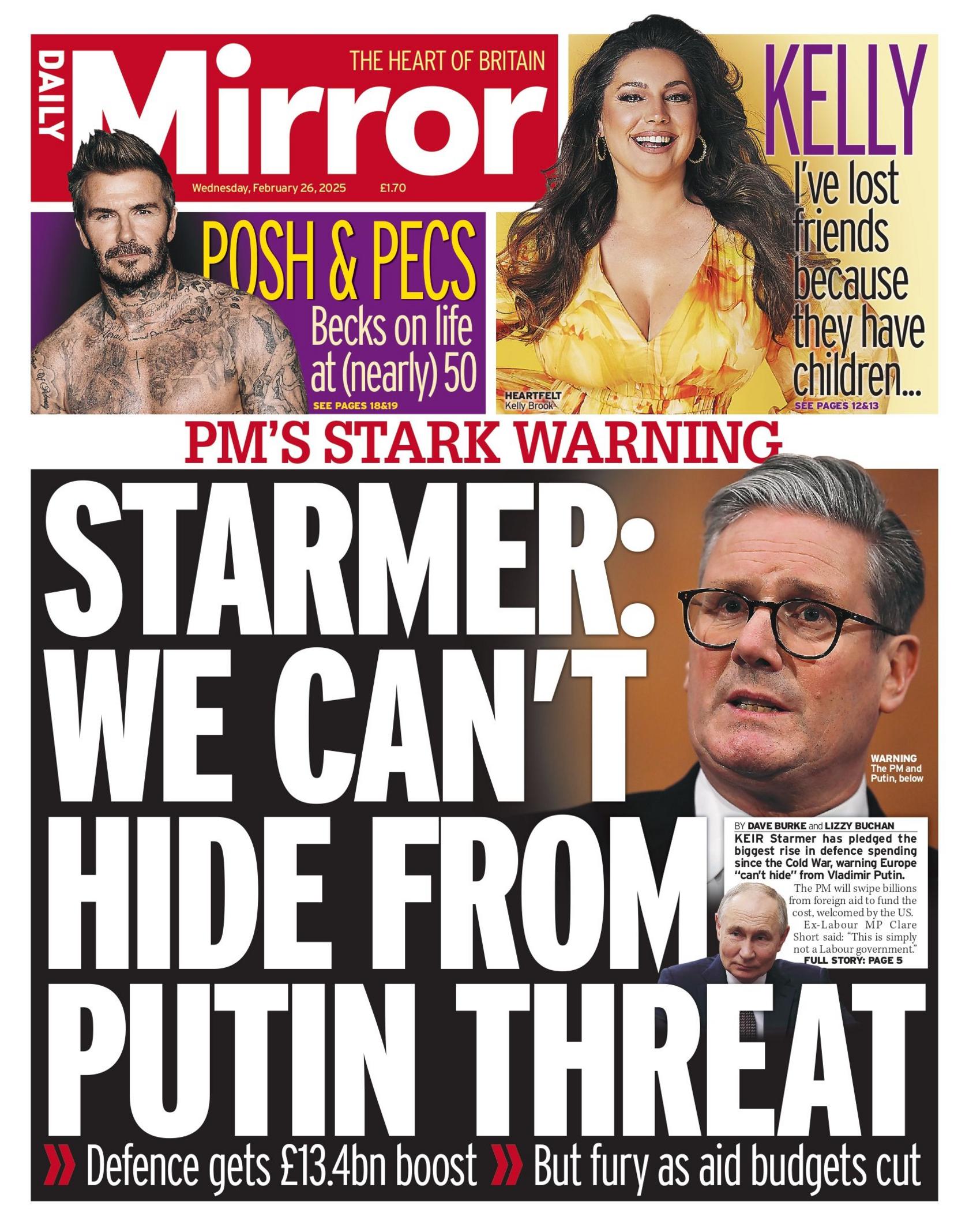 Daily Mirror front page