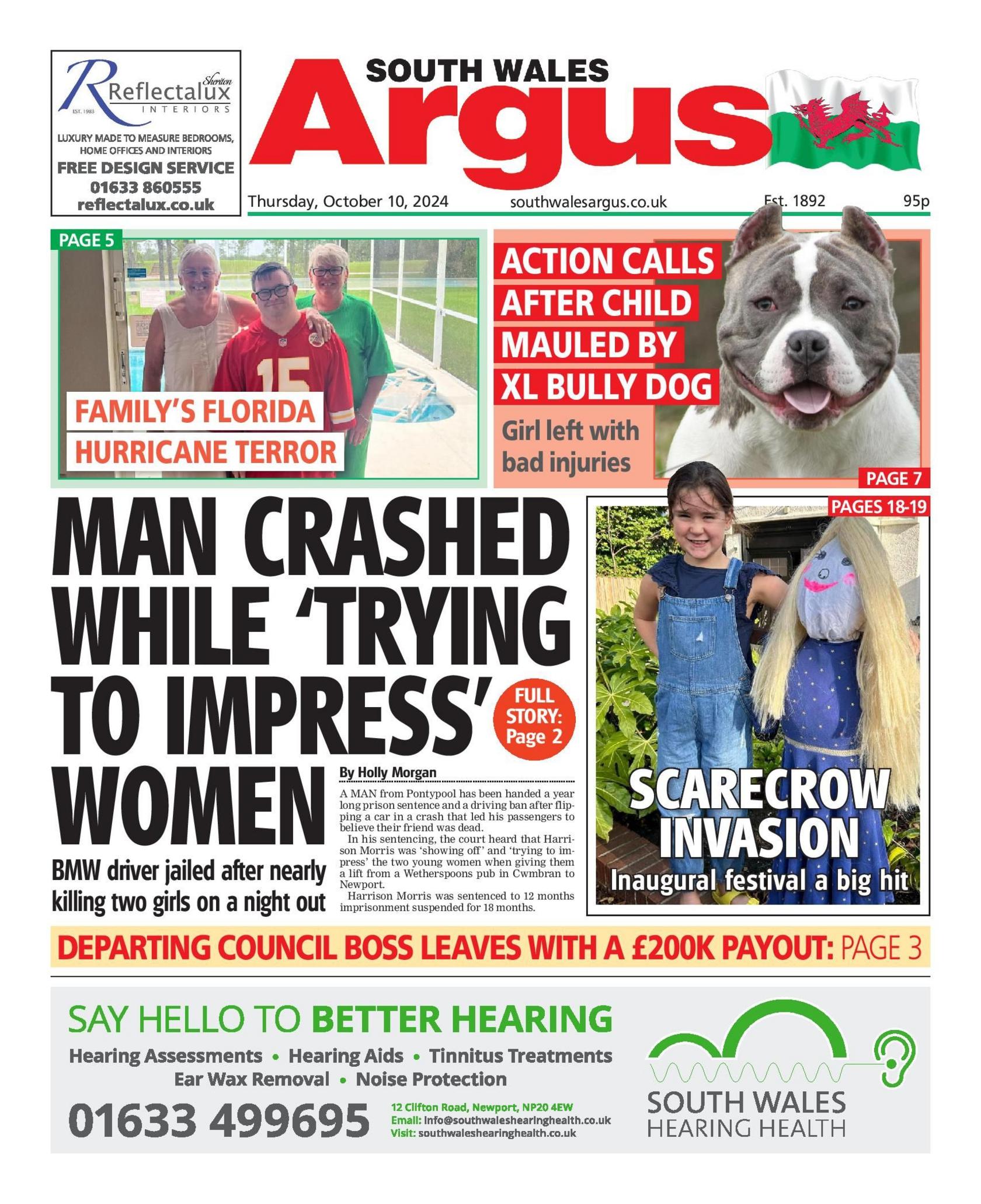 Front page of South Wales Argus