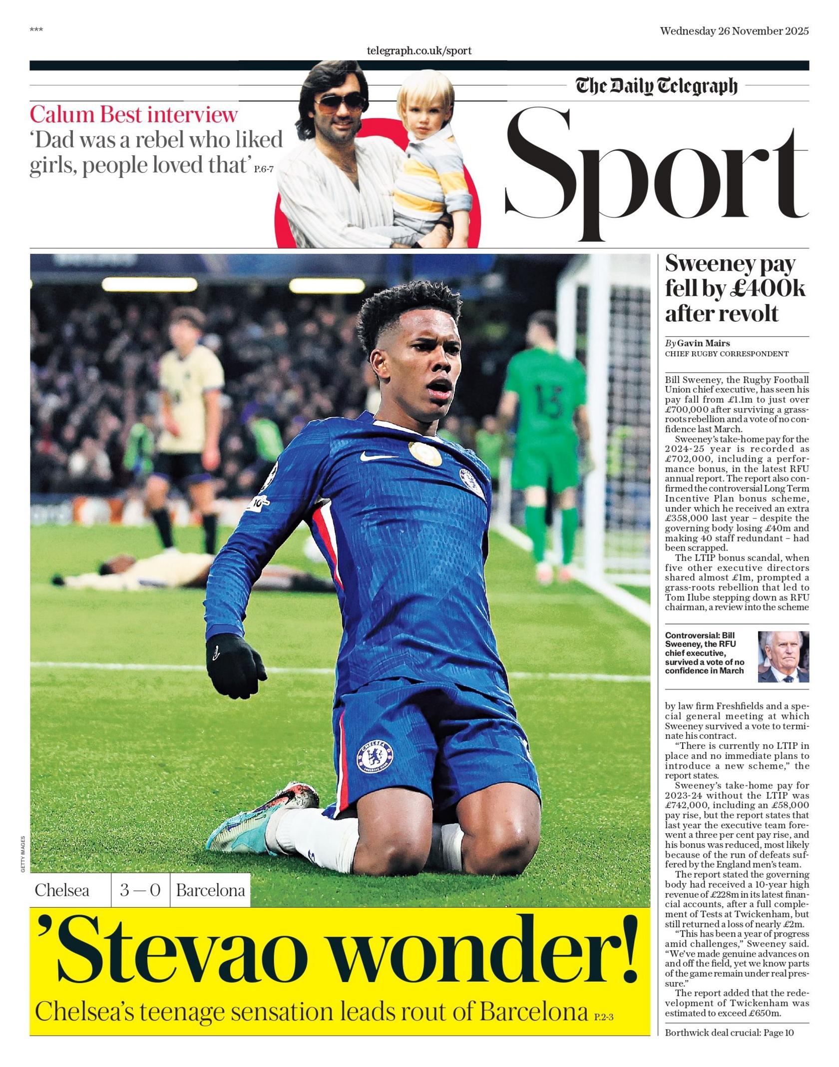Daily Telegraph sports section