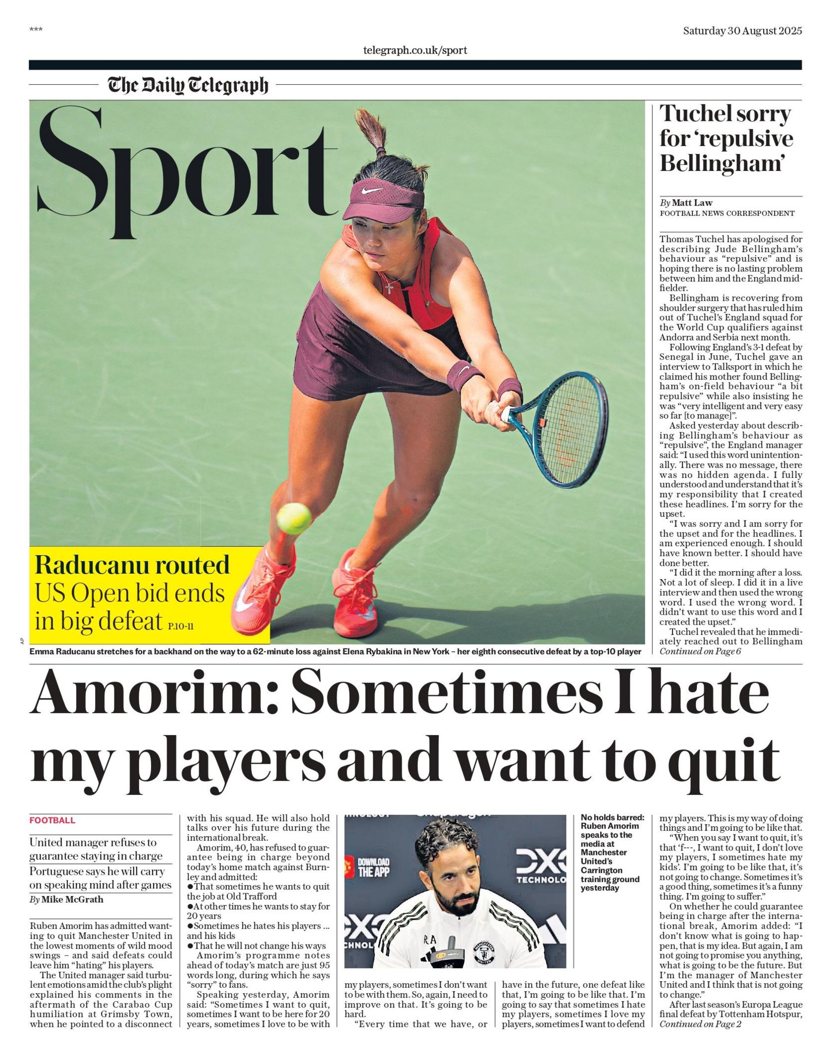 Telegraph back page