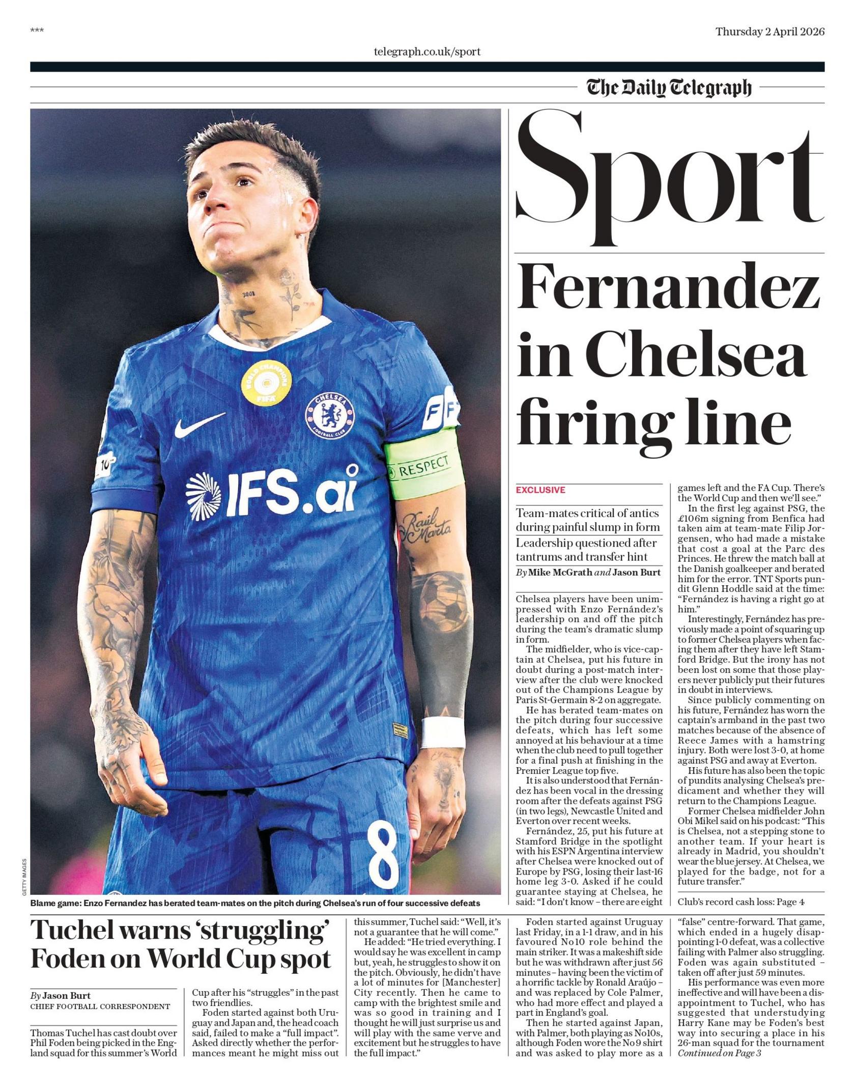 Telegraph back page 