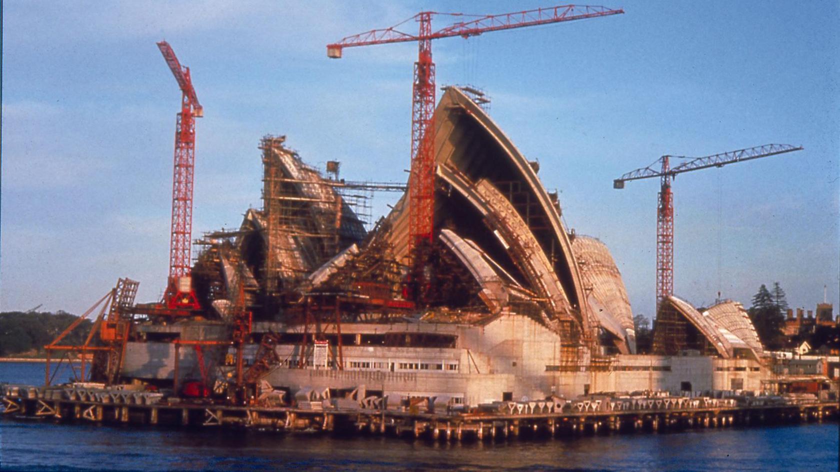 The Sydney Opera House under construction