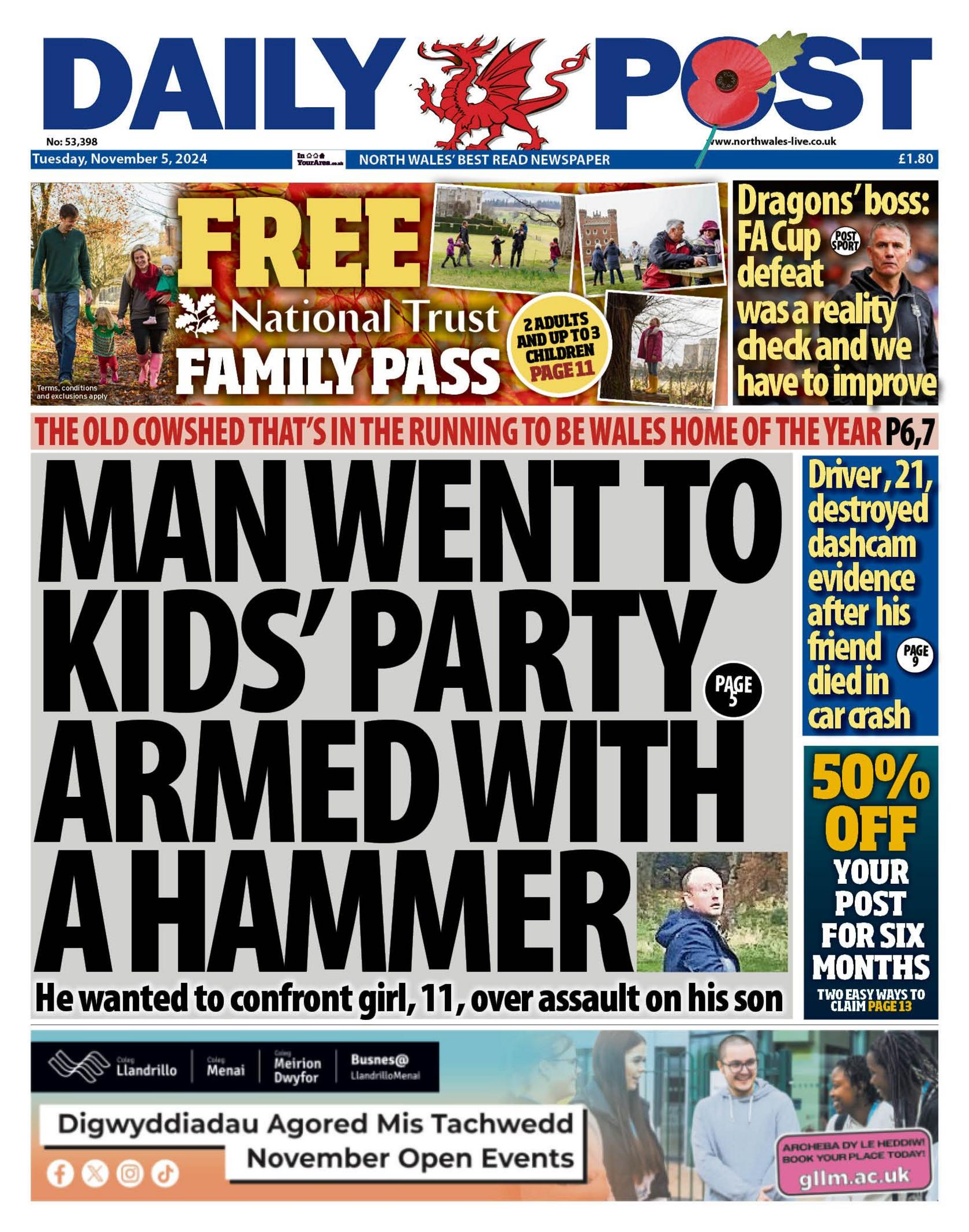 The front page of the Daily Post 