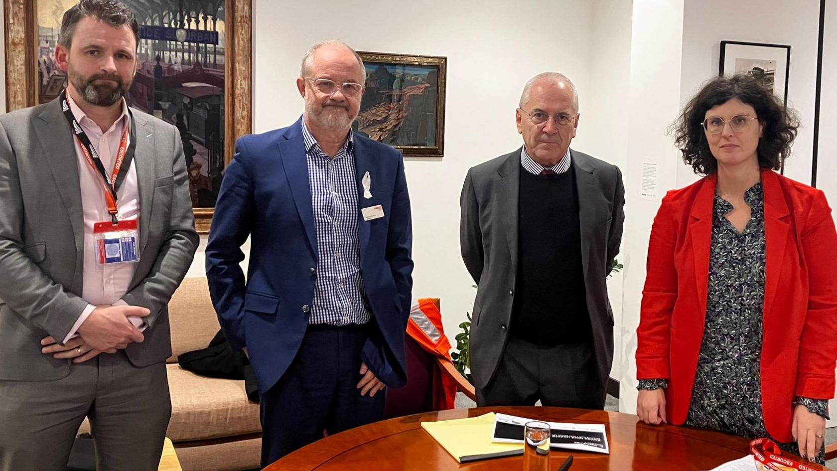 From left to right, Layla Moran, Lord Peter Hendy, and Network Rail's Andrew Haines and Tim Walden 