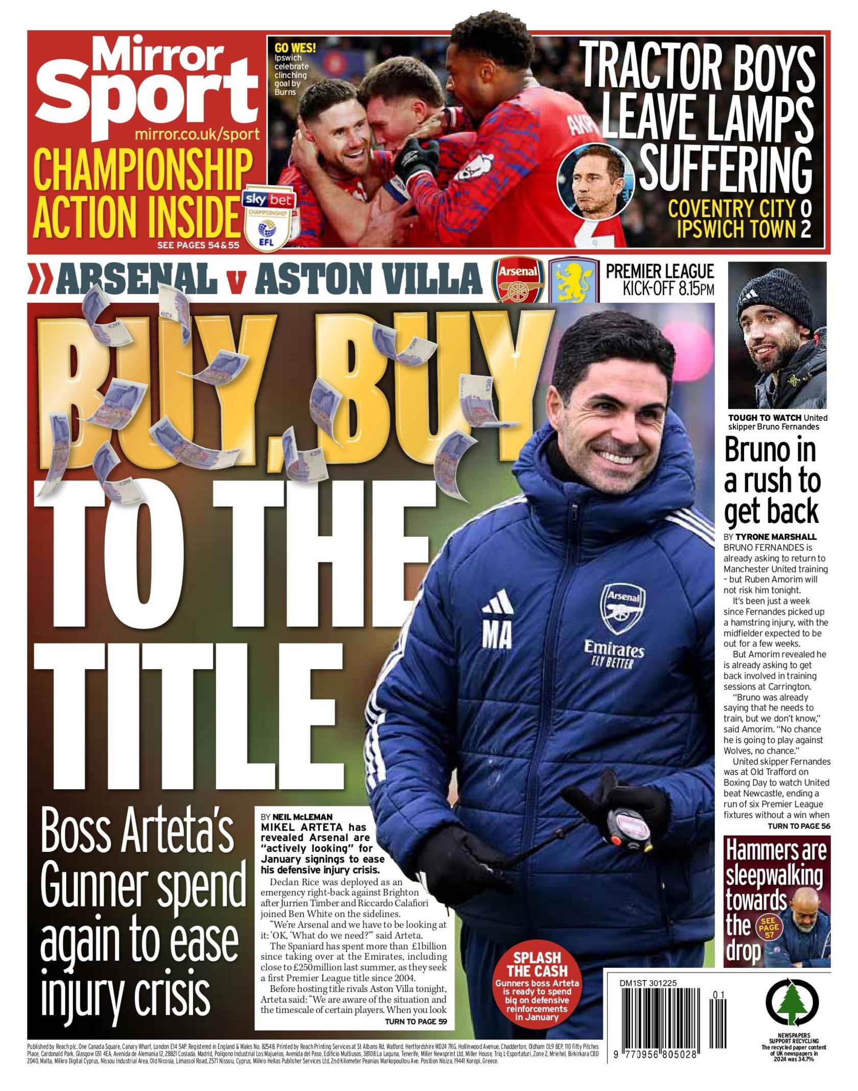 Daily Mirror back page