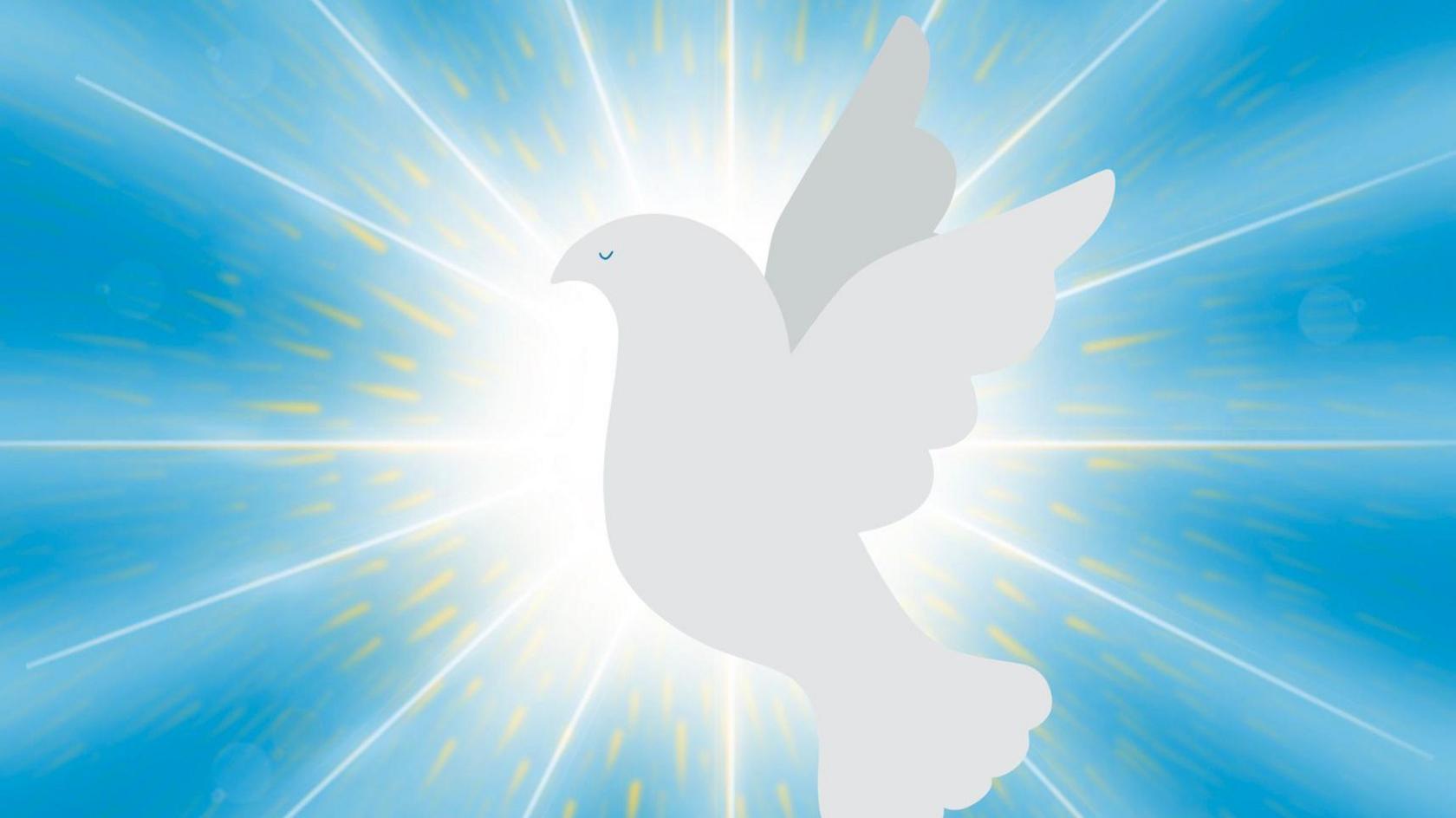 A dove symbolising the Holy Spirit.