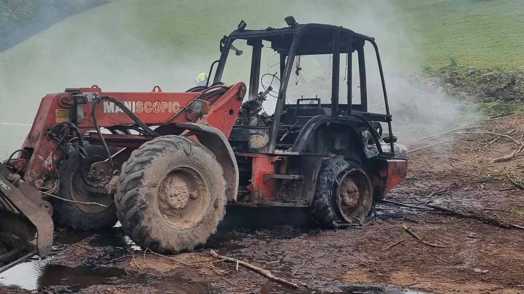 Burnt telehandler