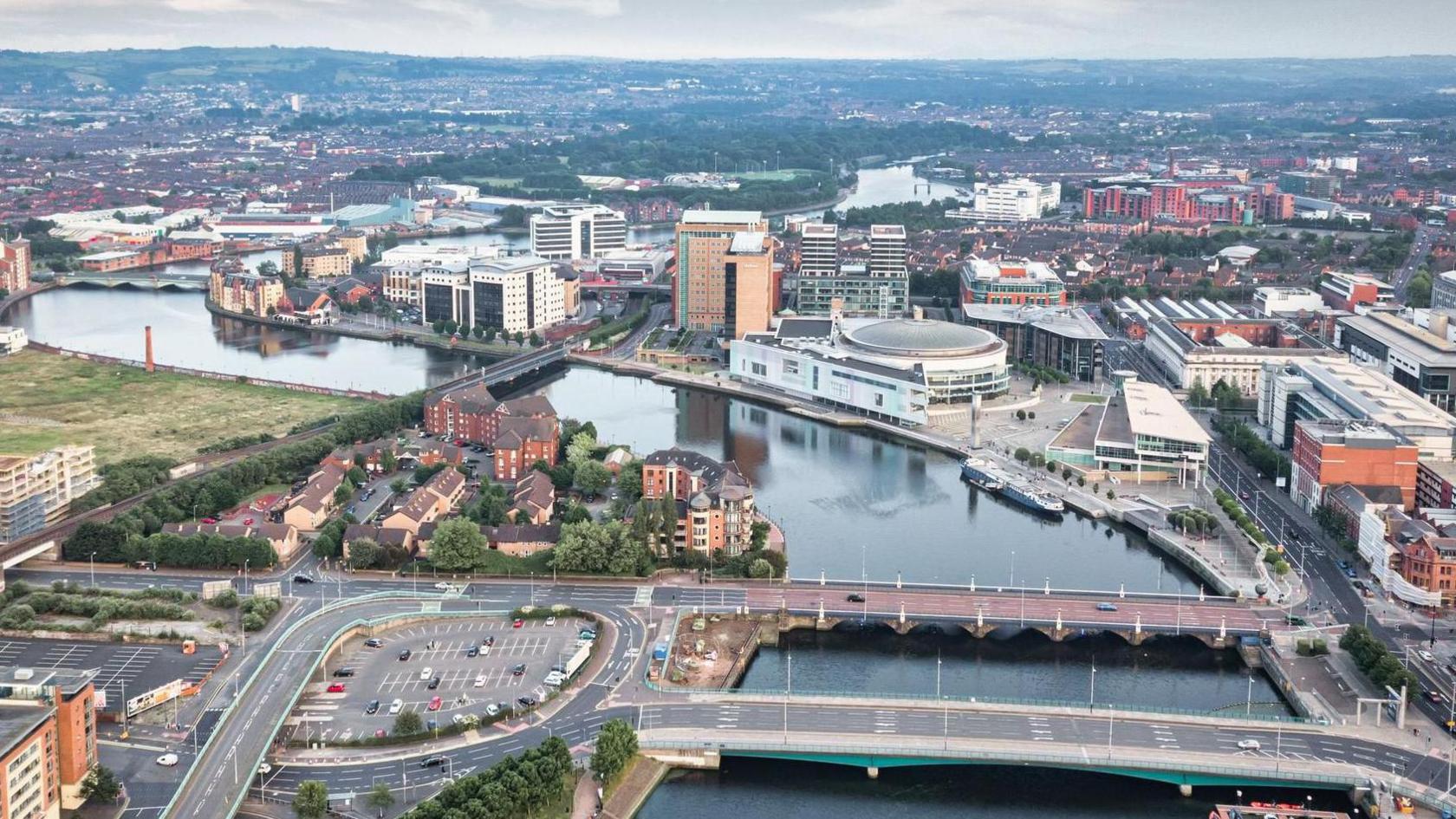 Aerial view of part of Belfast