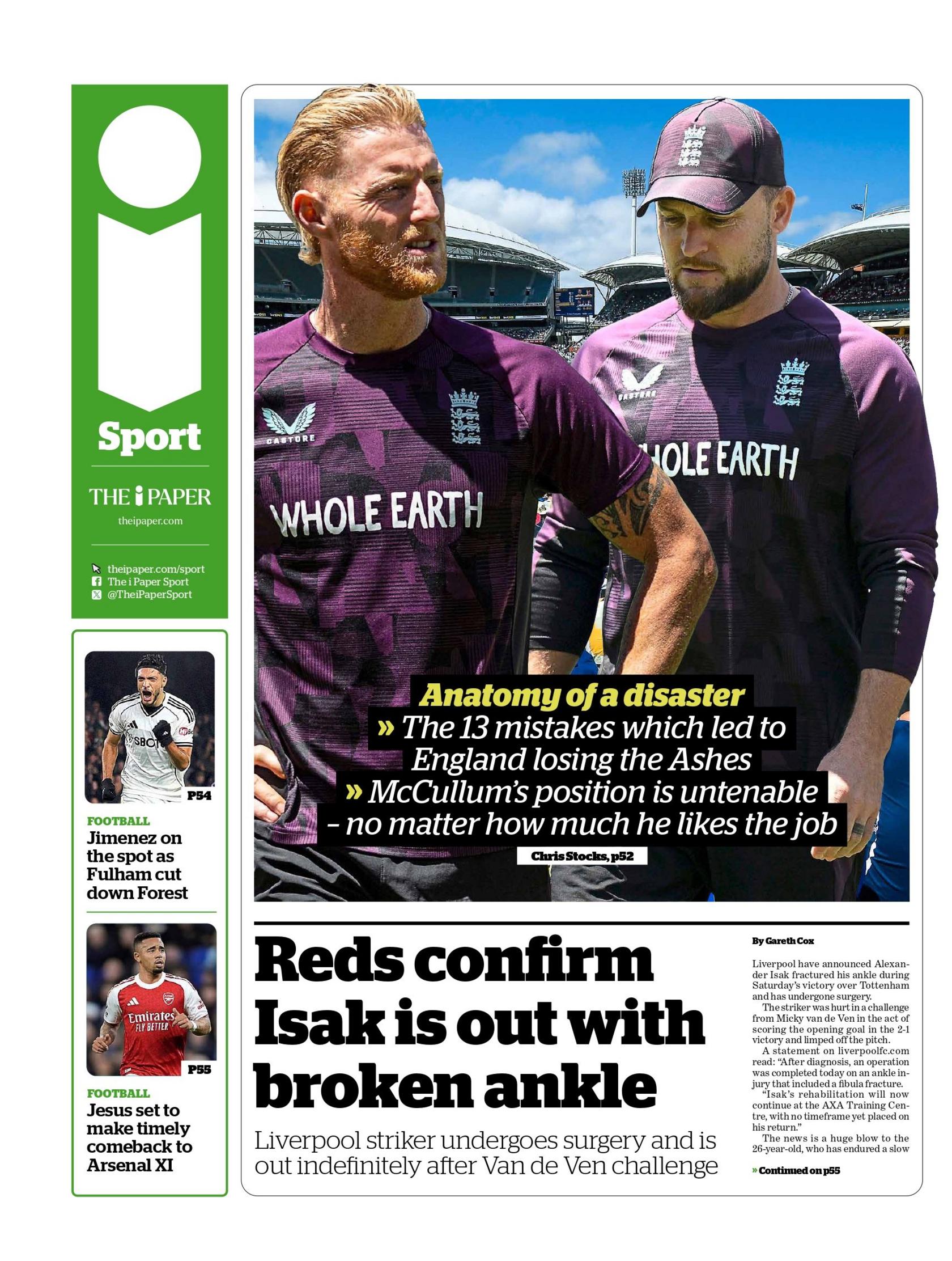 The i Paper back page