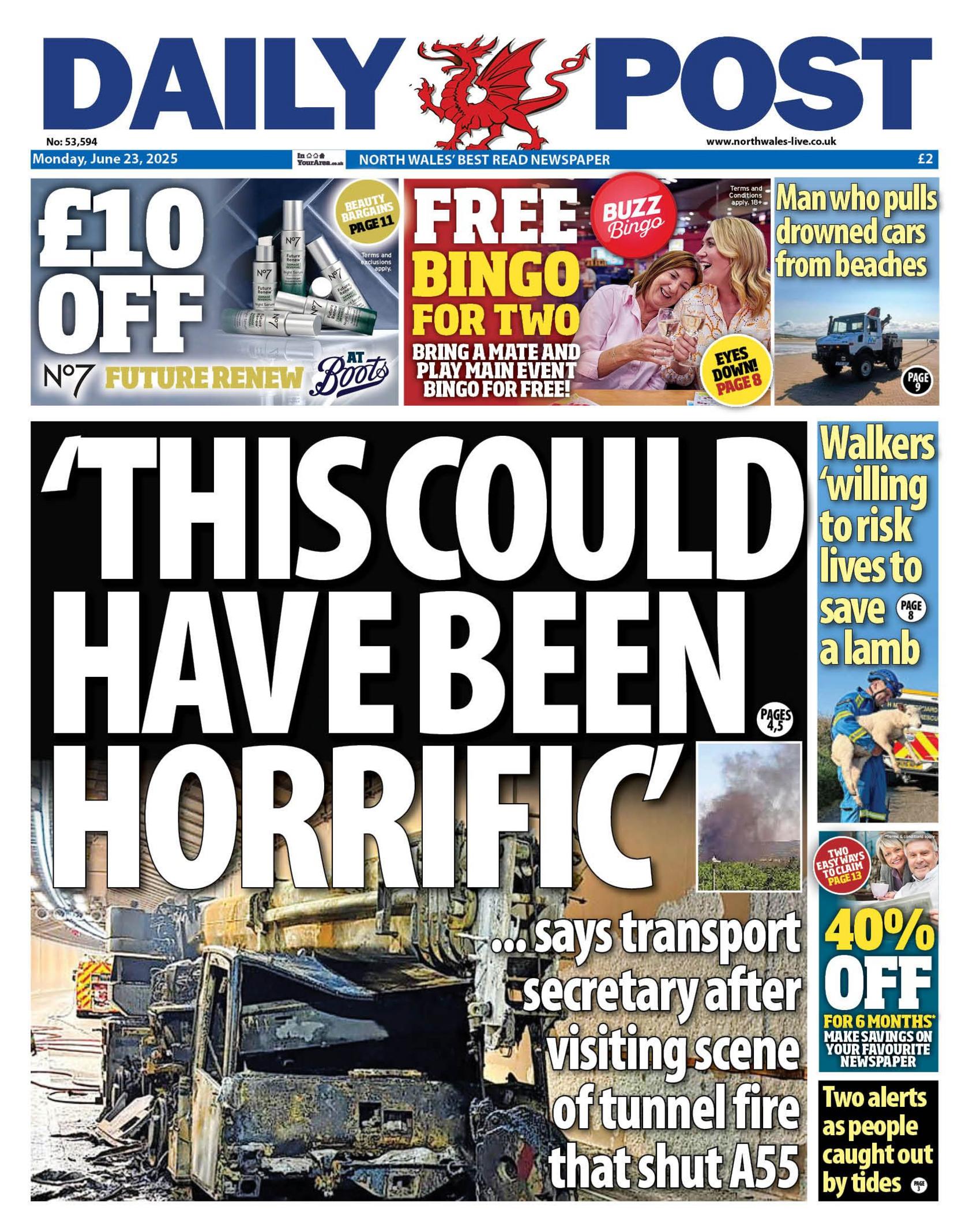 Front page of Daily Post
