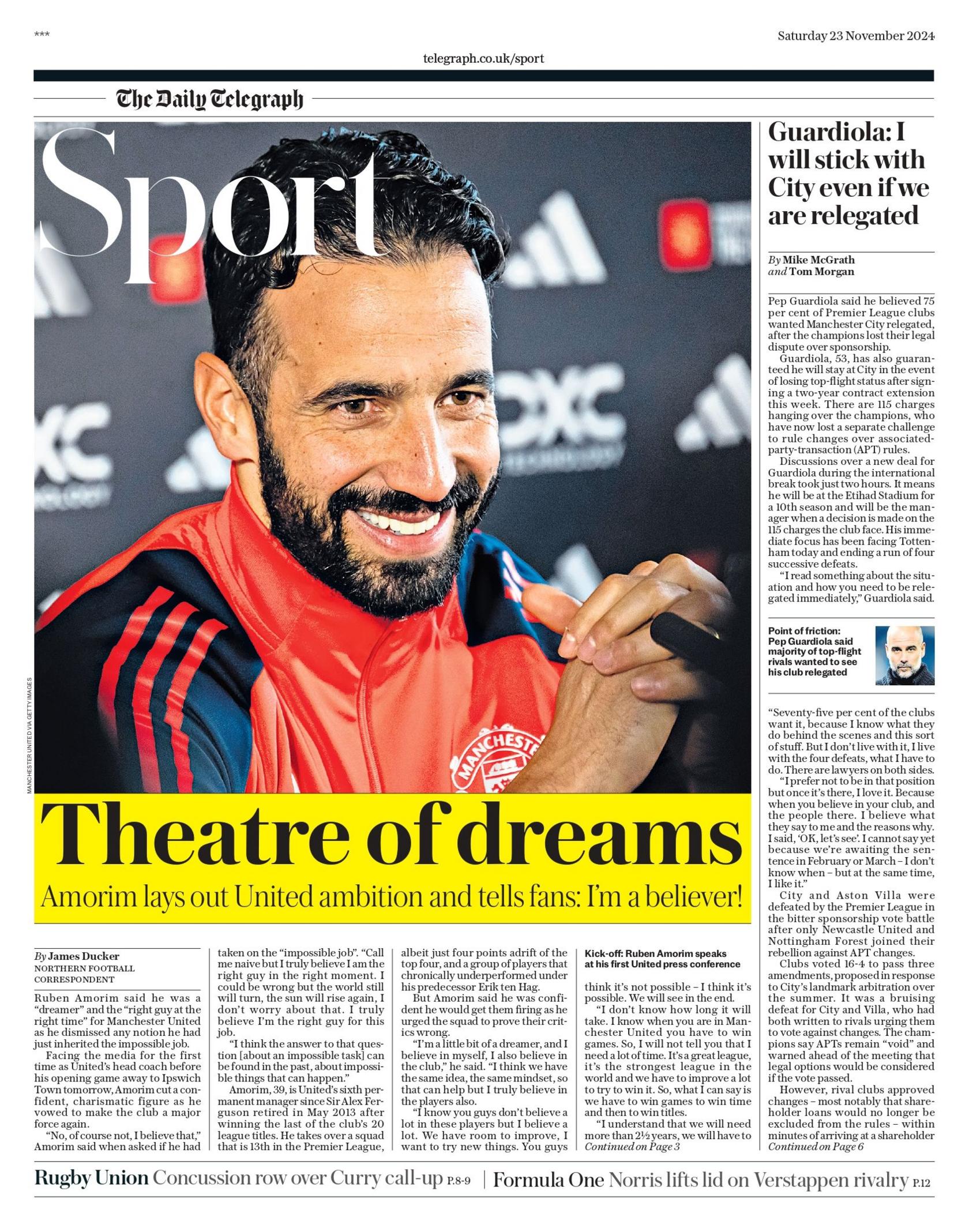 Daily Telegraph sports section