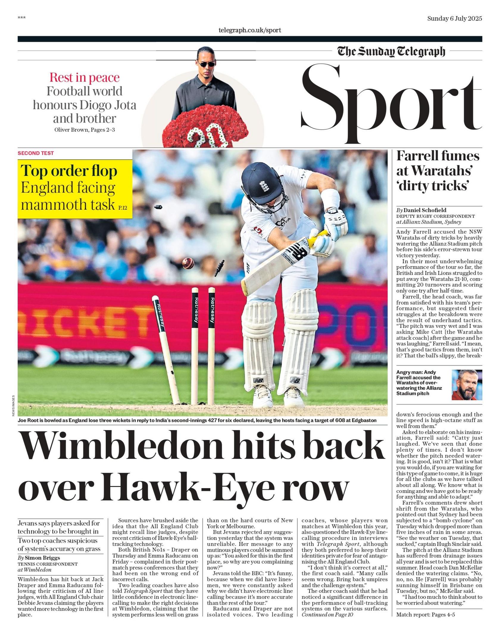 Telegraph back page