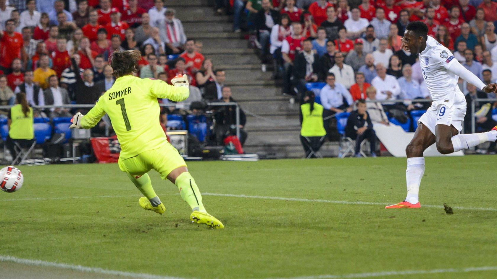 Danny Welbeck opens the scoring for England