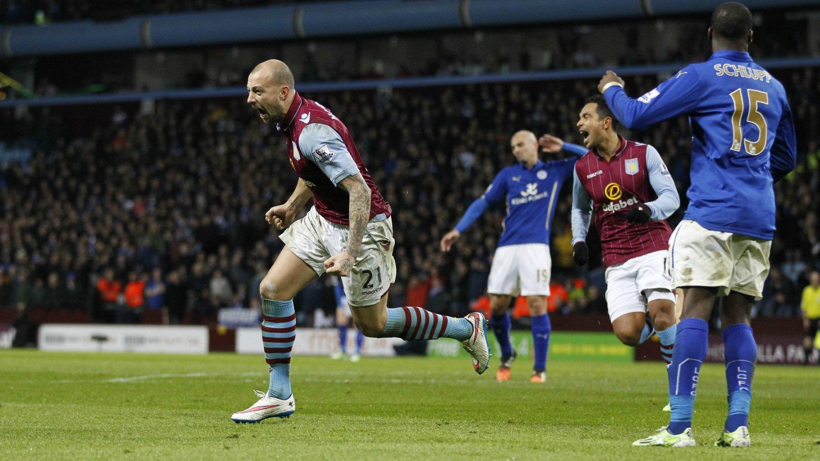 Alan Hutton scores for Aston Villa