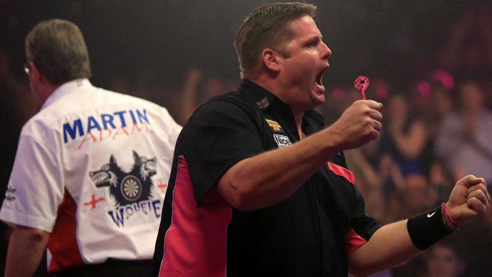 Scott Mitchell celebrates winning the BDO World Darts Championship