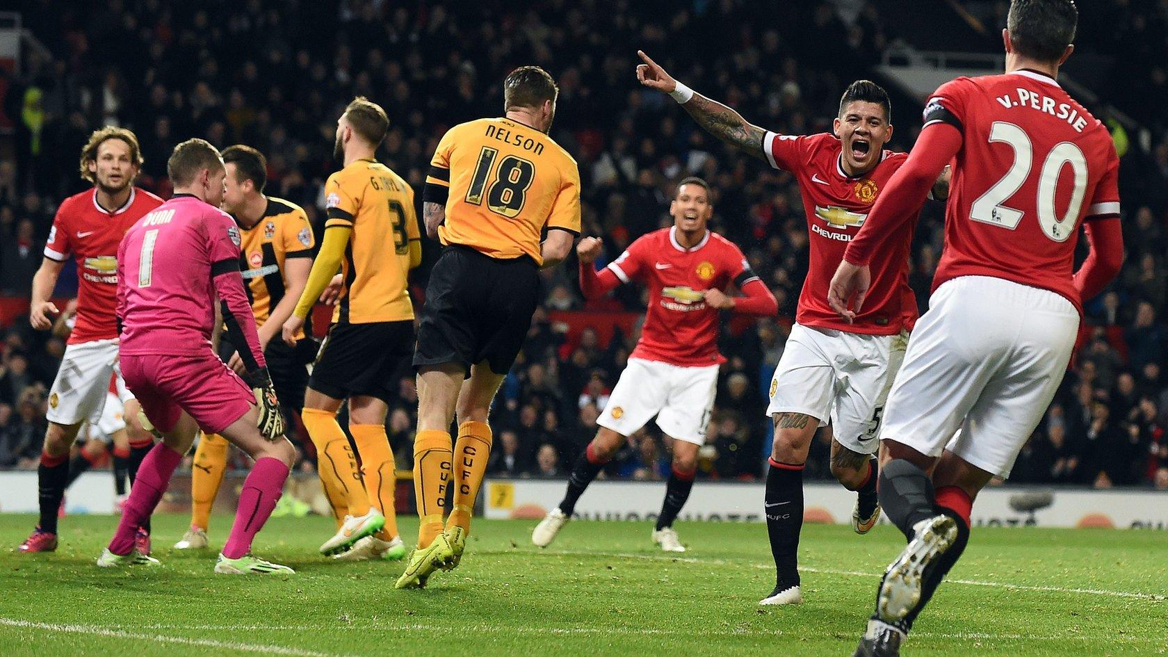 Marcos Rojo celebrating