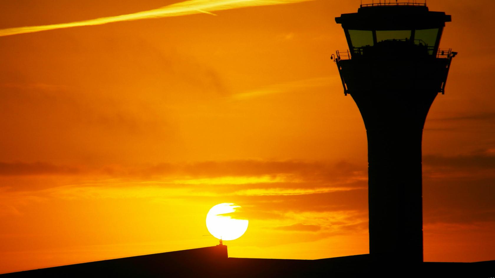 Sunrise at Luton Airport