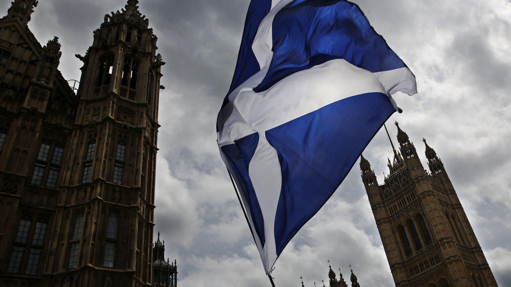 Saltire flag at Westminster