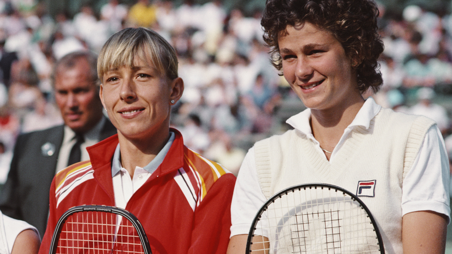 Martina Navratilova and Pam Shriver pose for a photograph at Wimbledon 1983