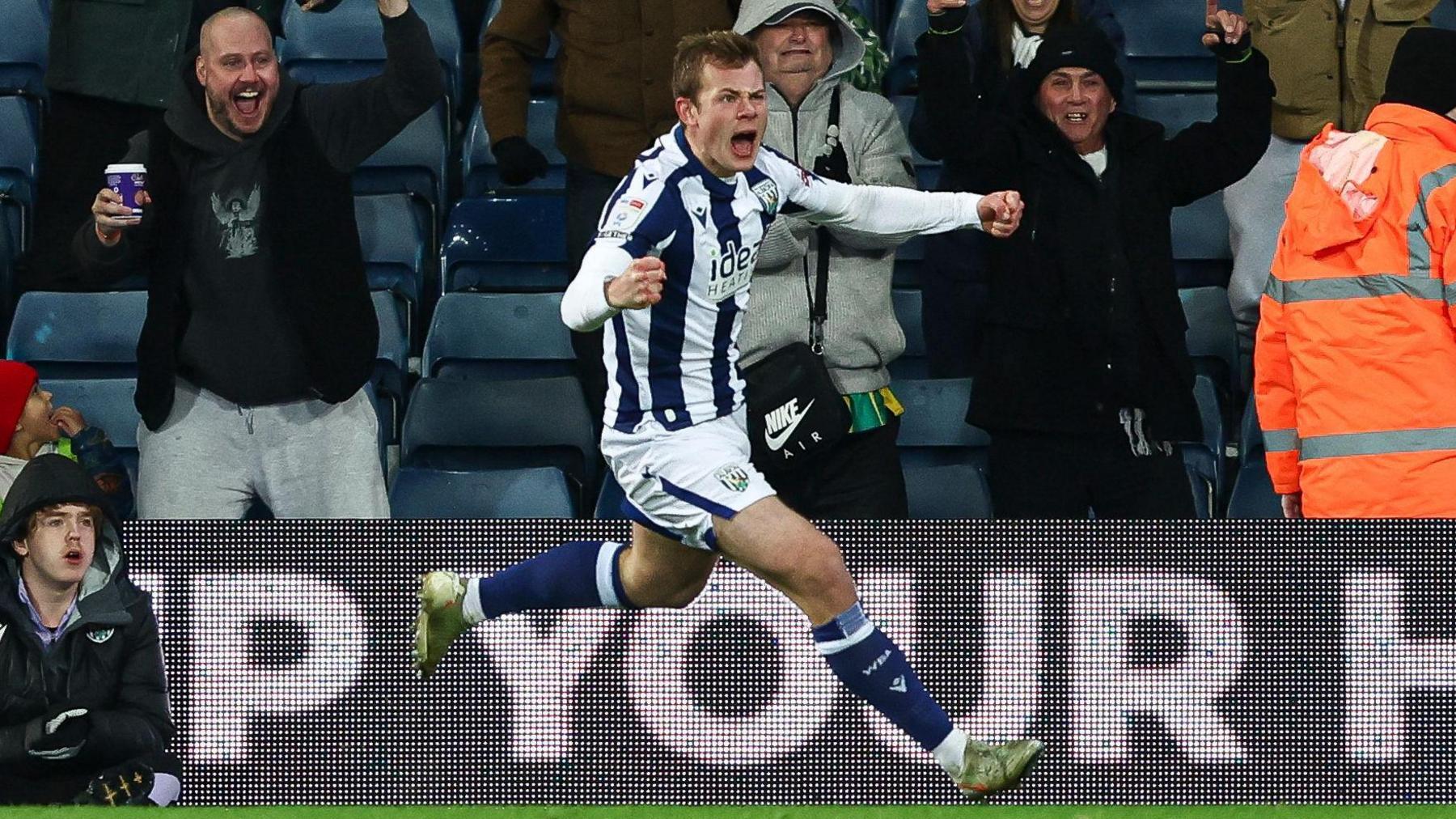 Aune Heggbo celebrating for West Bromwich Albion