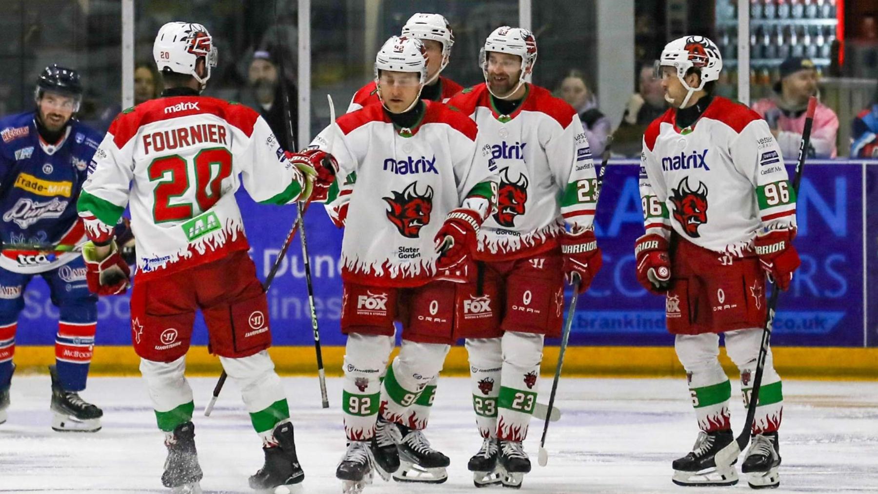 Cardiff Devils players celebrate