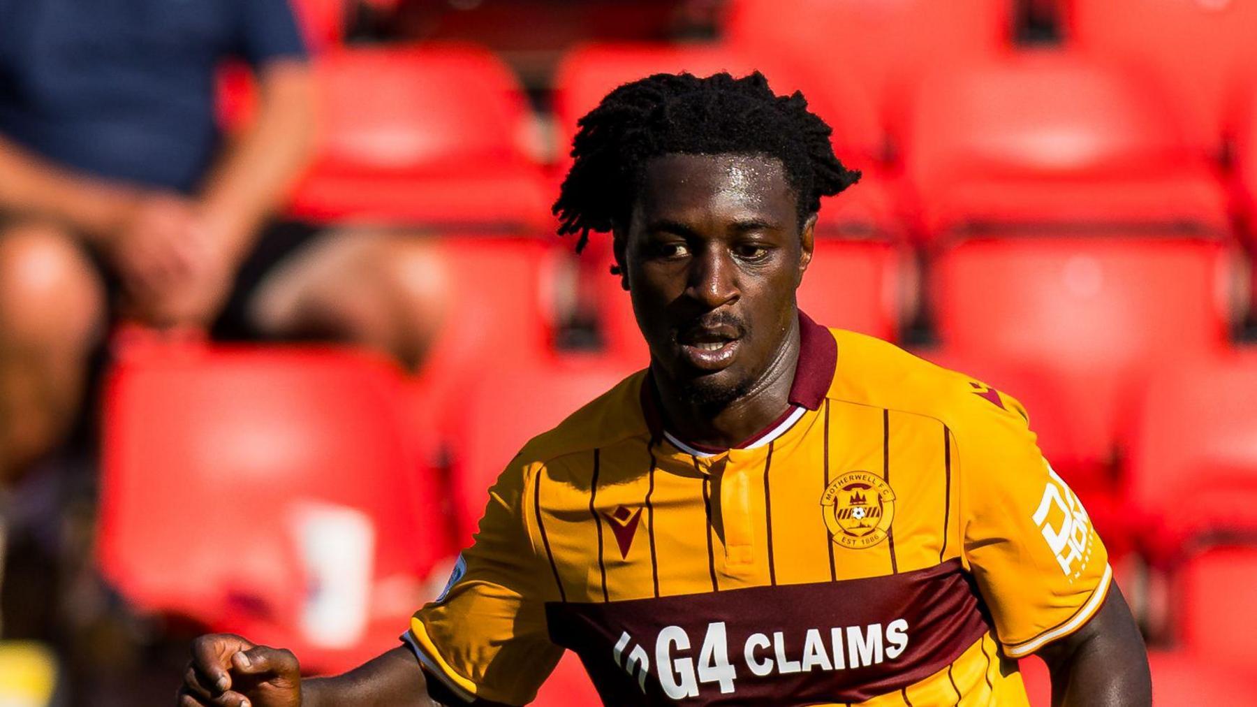 Esapa Osong in action for Motherwell this season