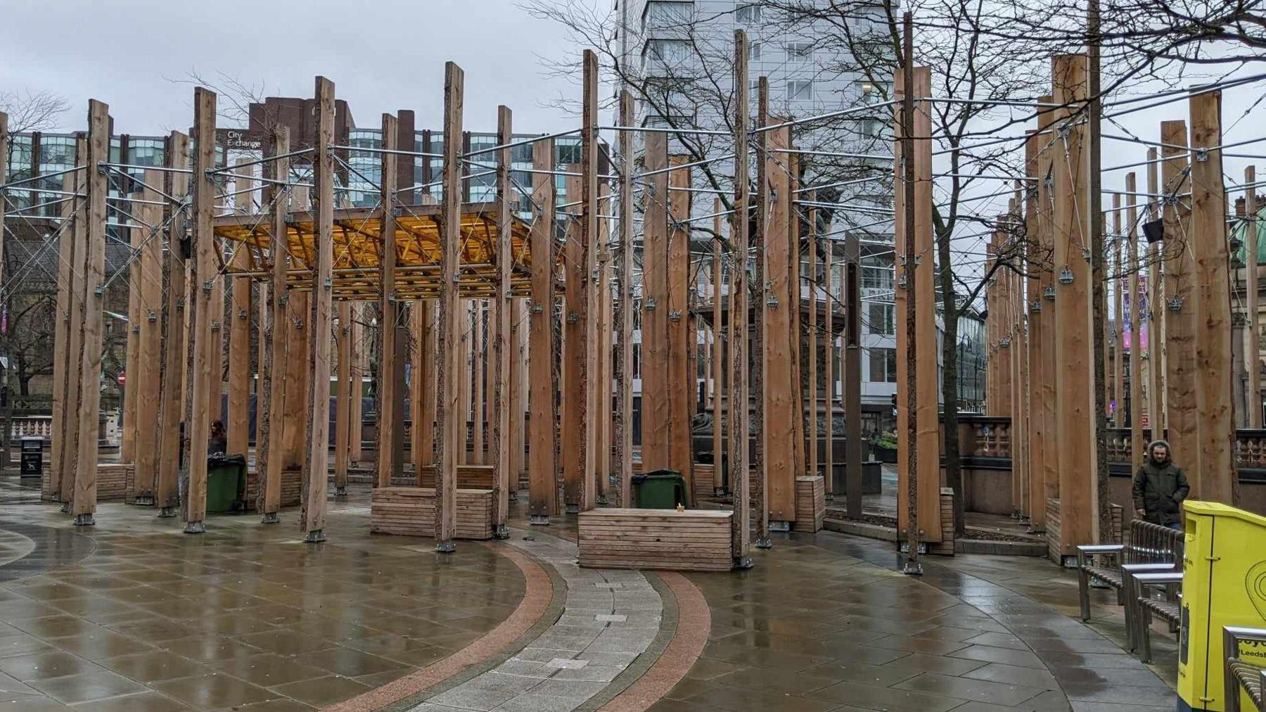 The 'Making a Stand' sculpture in City Square