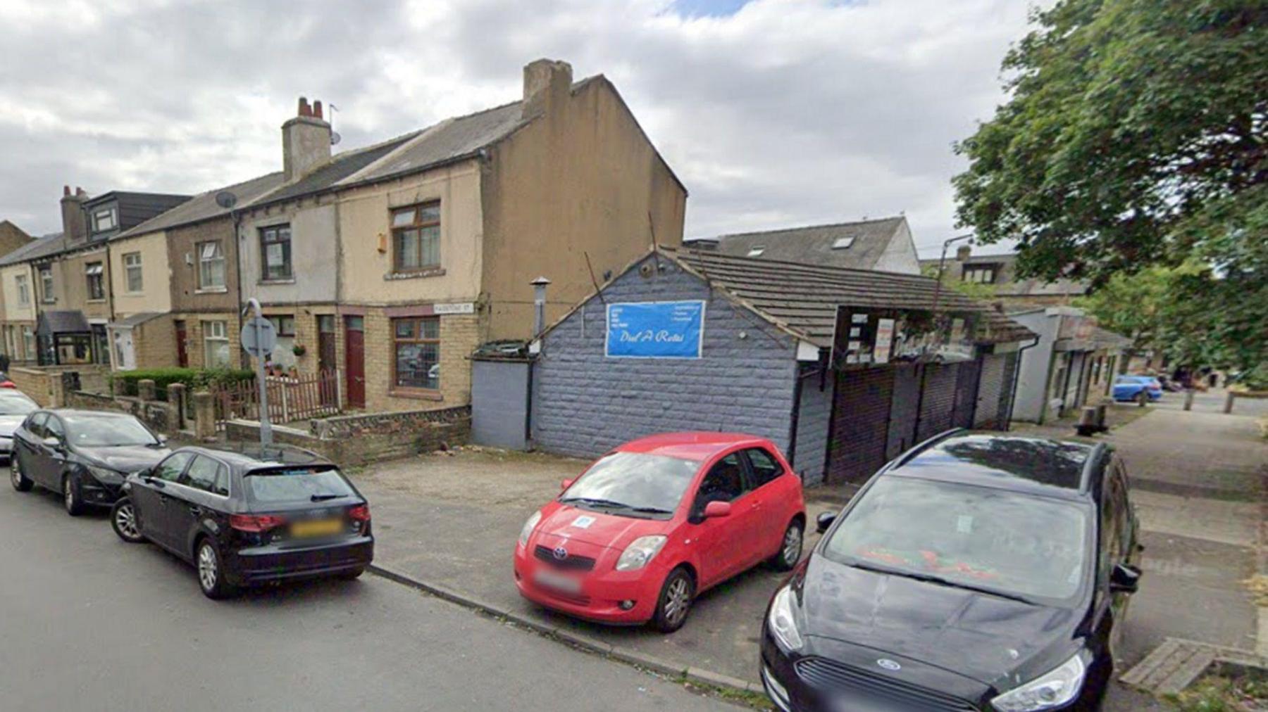 Google Maps view of cars parked on Maidstone Street in Bradford