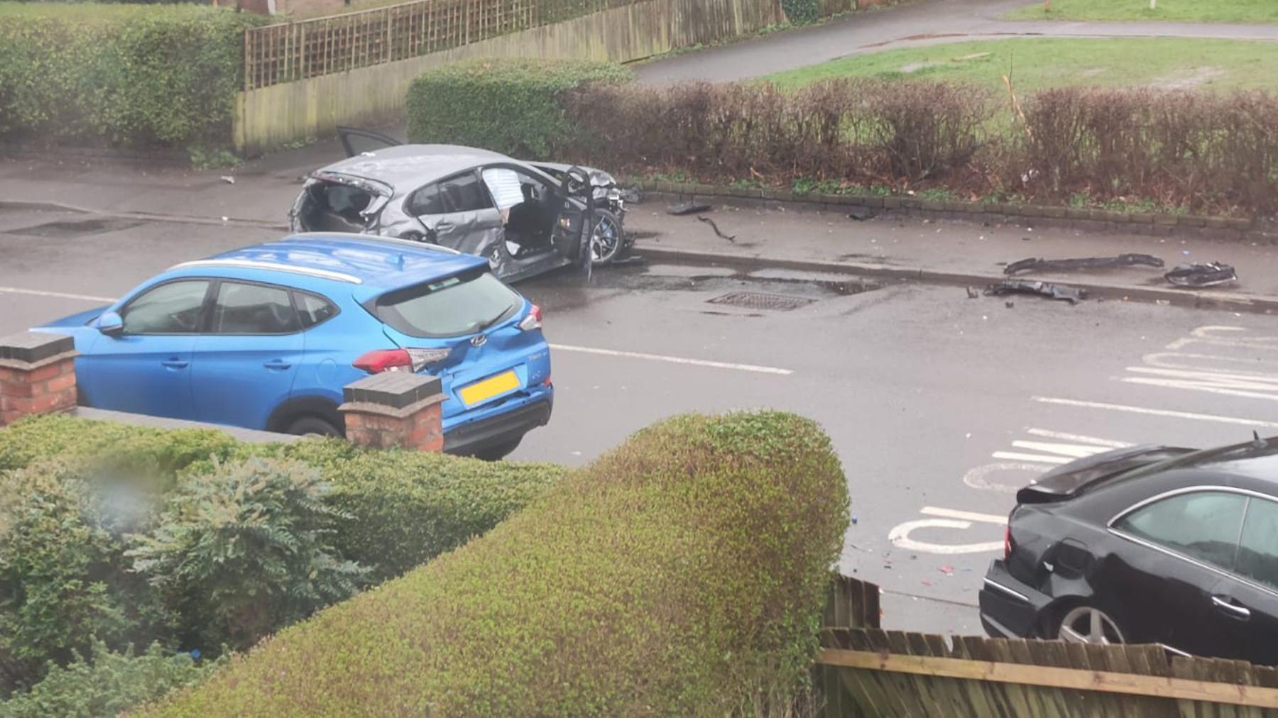 The aftermath of the crash in Birmingham