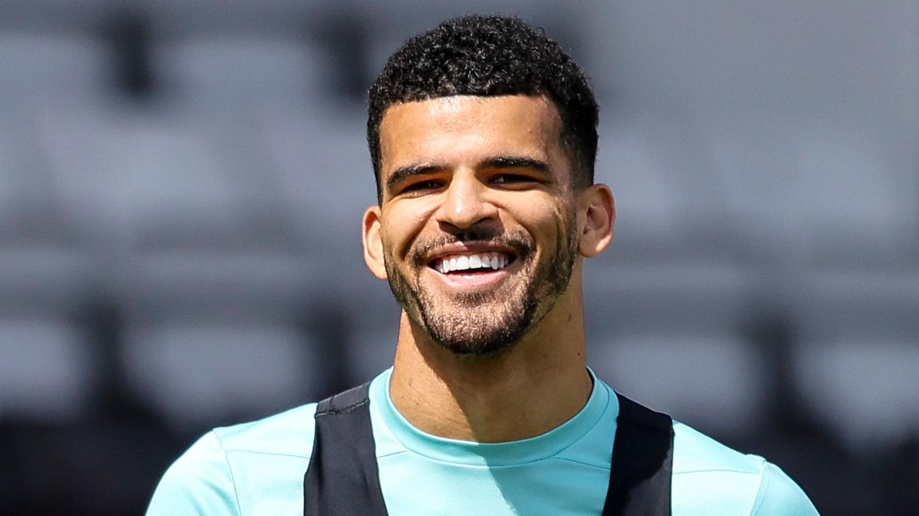 Dominic Solanke smiling during training for Bournemouth