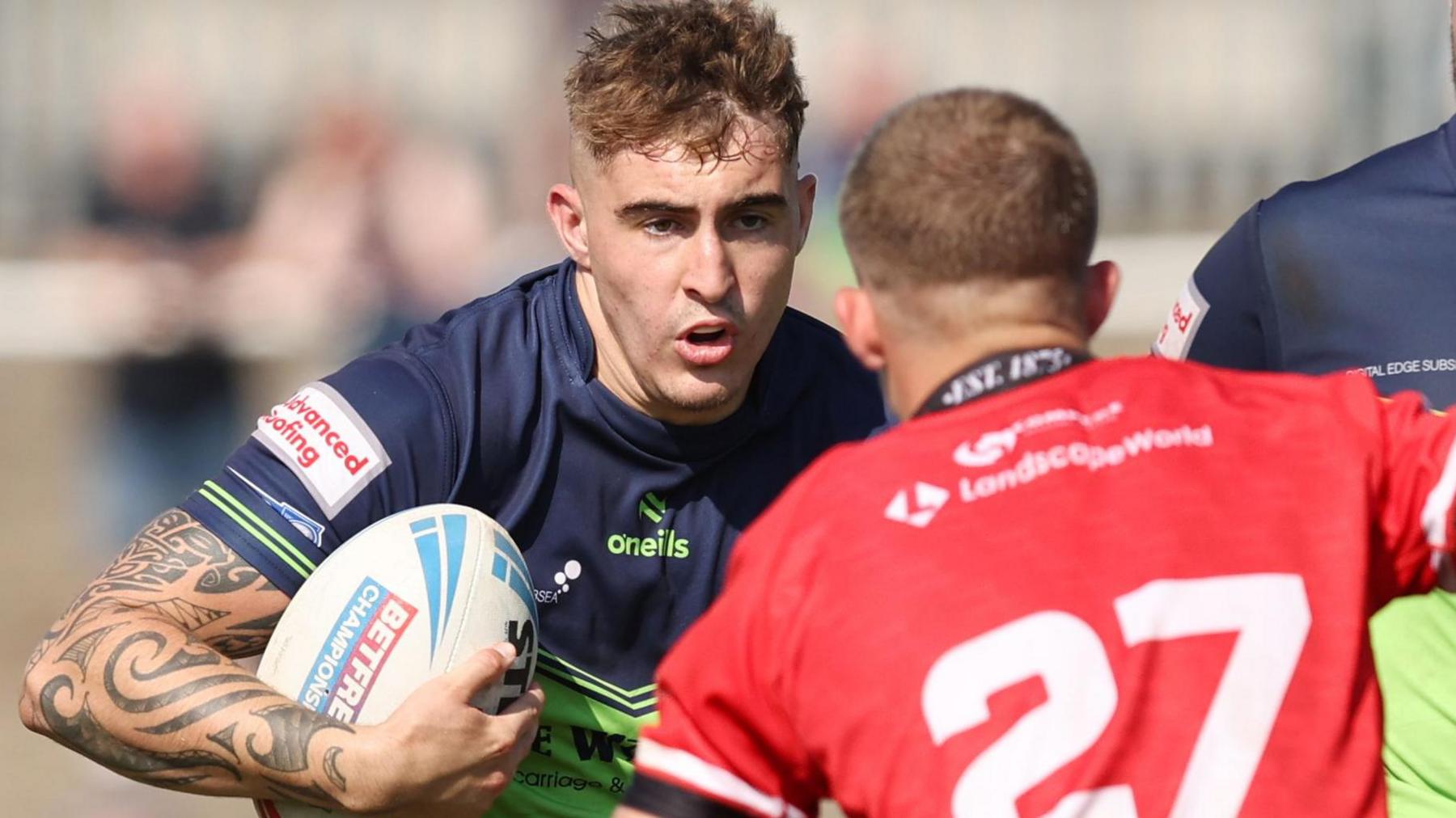 Finn McMillan in action for Barrow Raiders