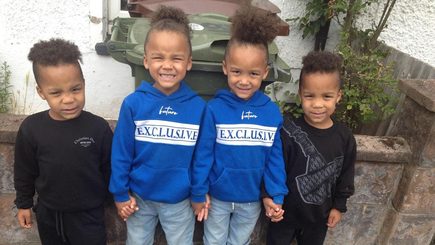 Kyson, Bryson, Leyton and Logan (L-R) died in a fire at their home in 2021