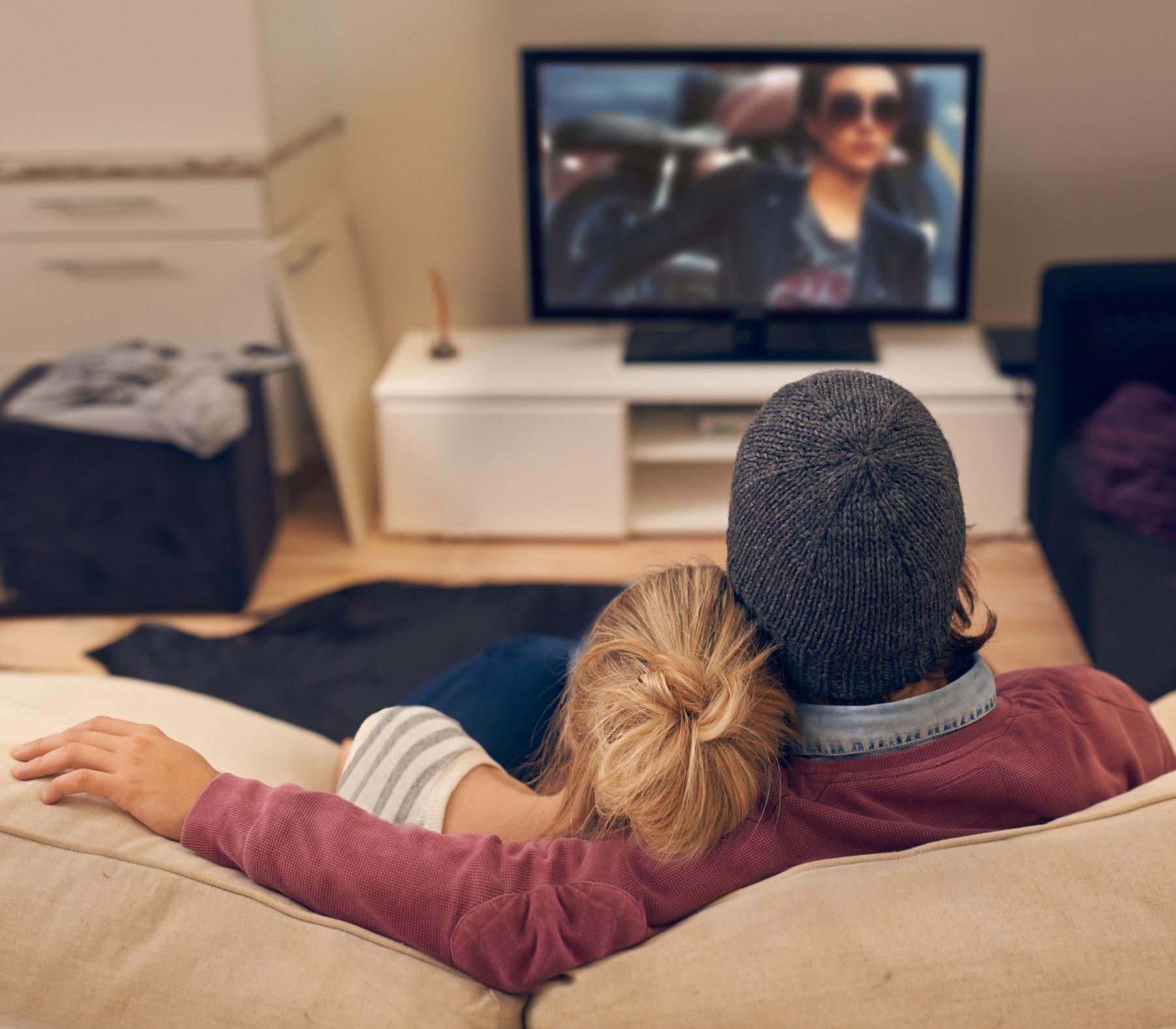 Couple watching TV