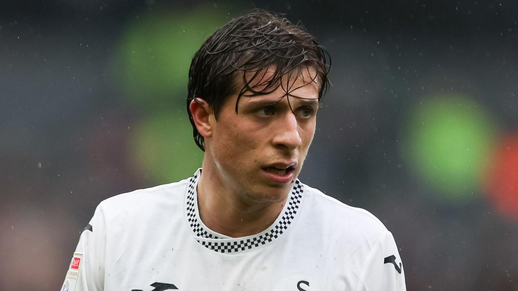 Goncalo Franco in action for Swansea last season