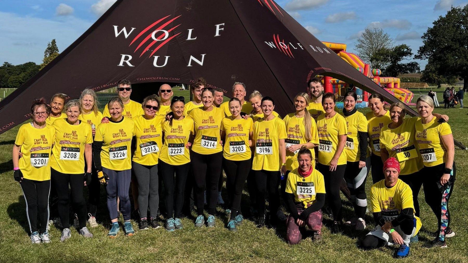 A picture of Mr Holubjowsky's family and friends as they took on the 10km challenge on Saturday