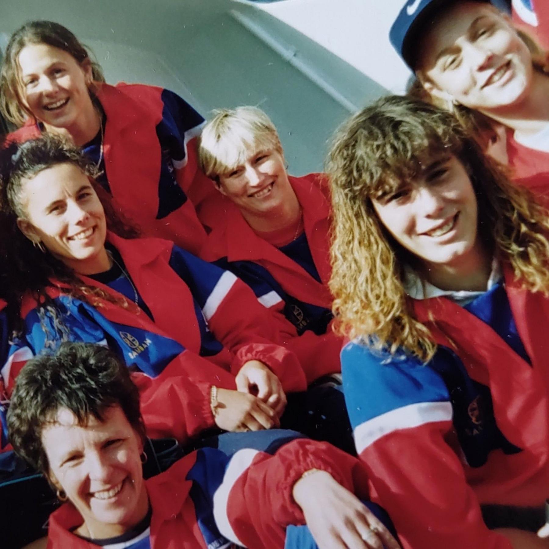 Great Britain's 1996 squad smile for a posed photograph