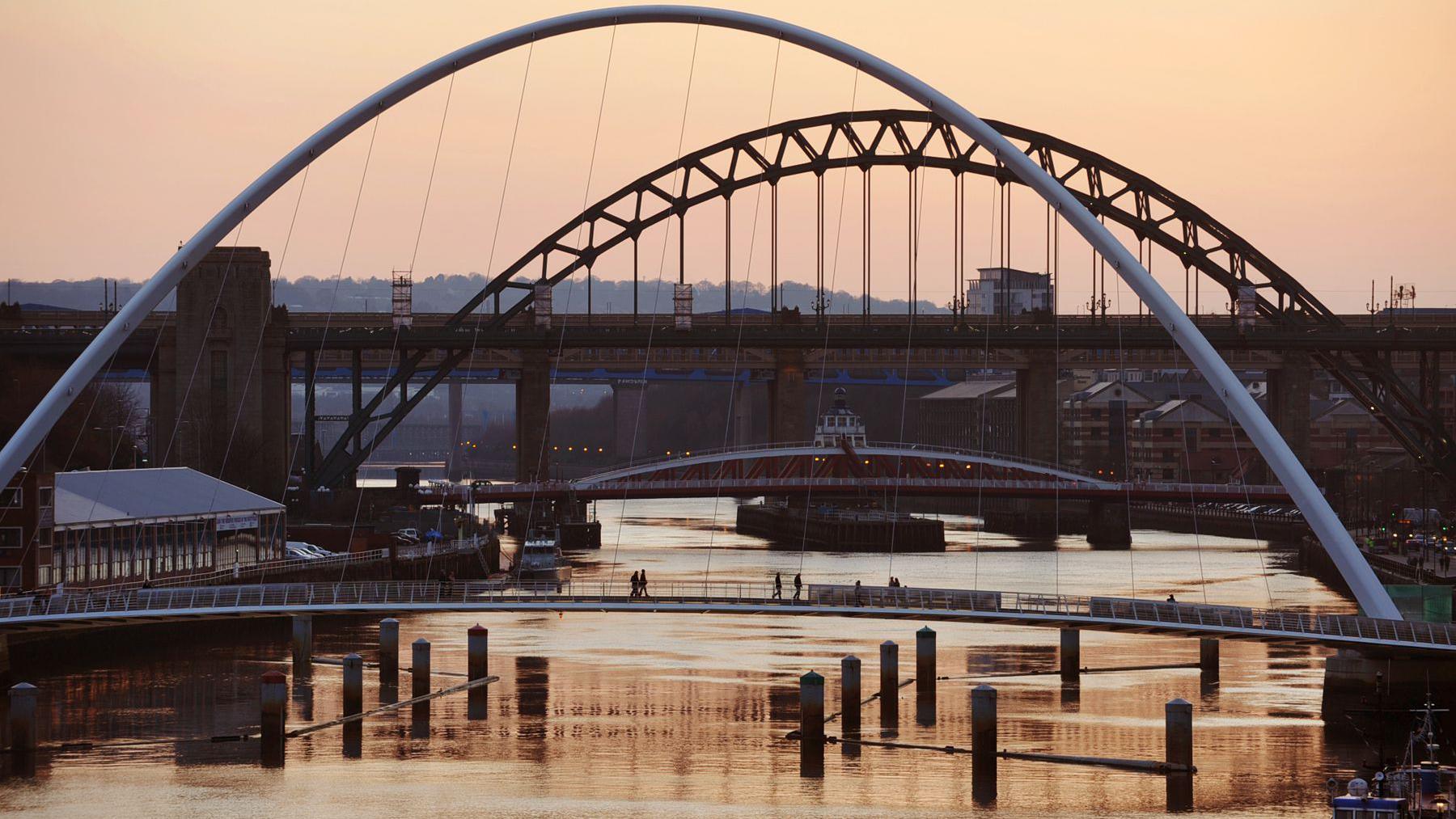 The Tyne Bridge pictured from the Gateshead Millennium Bridge 