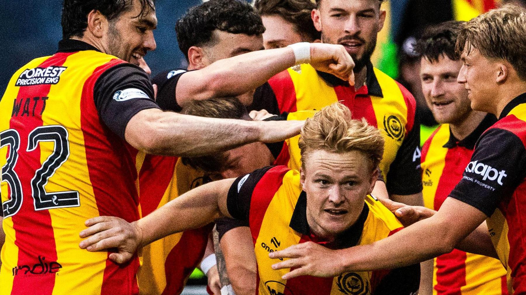 Partick Thistle players celebrating
