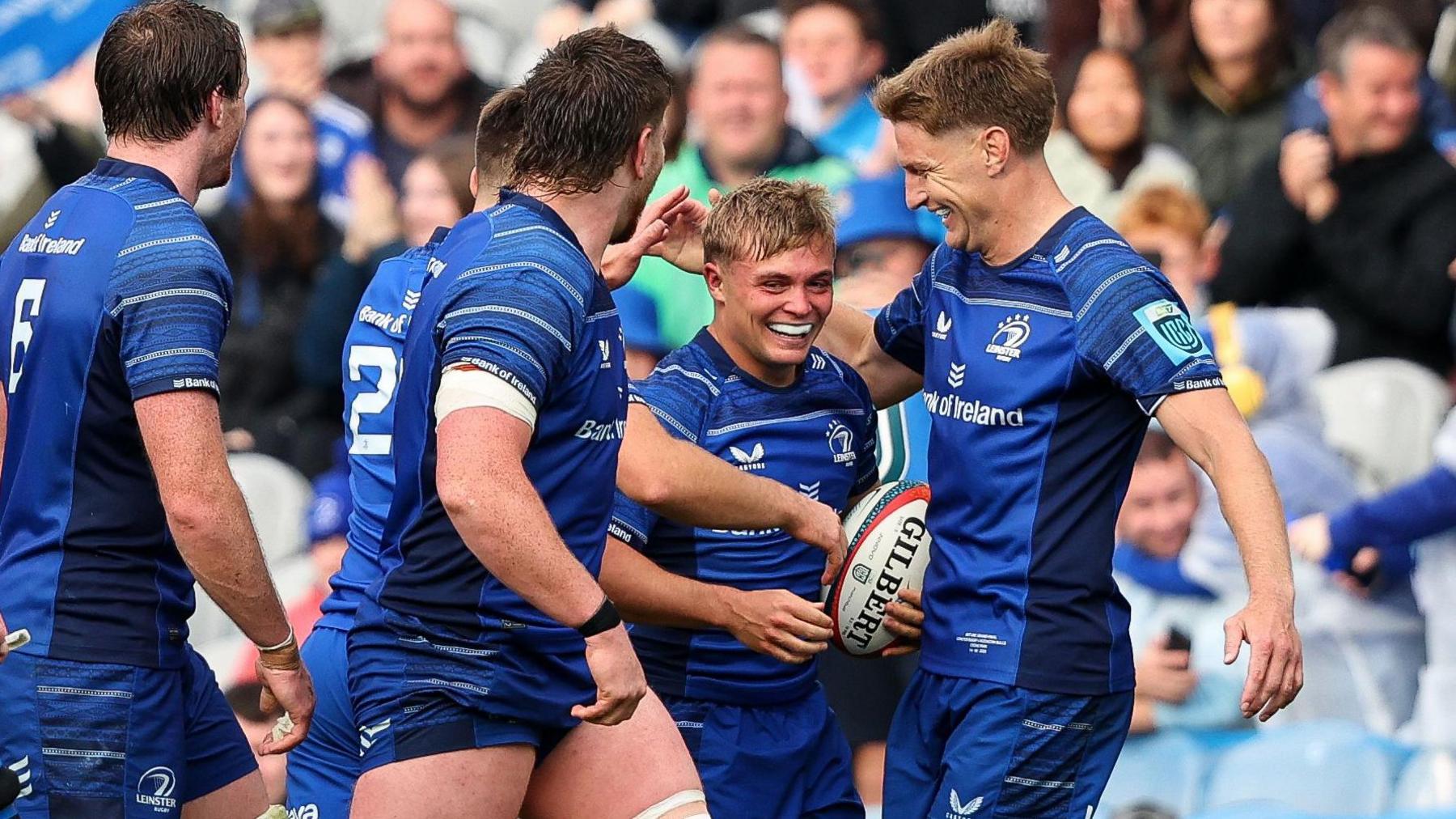 Fintan Gunne celebrates try
