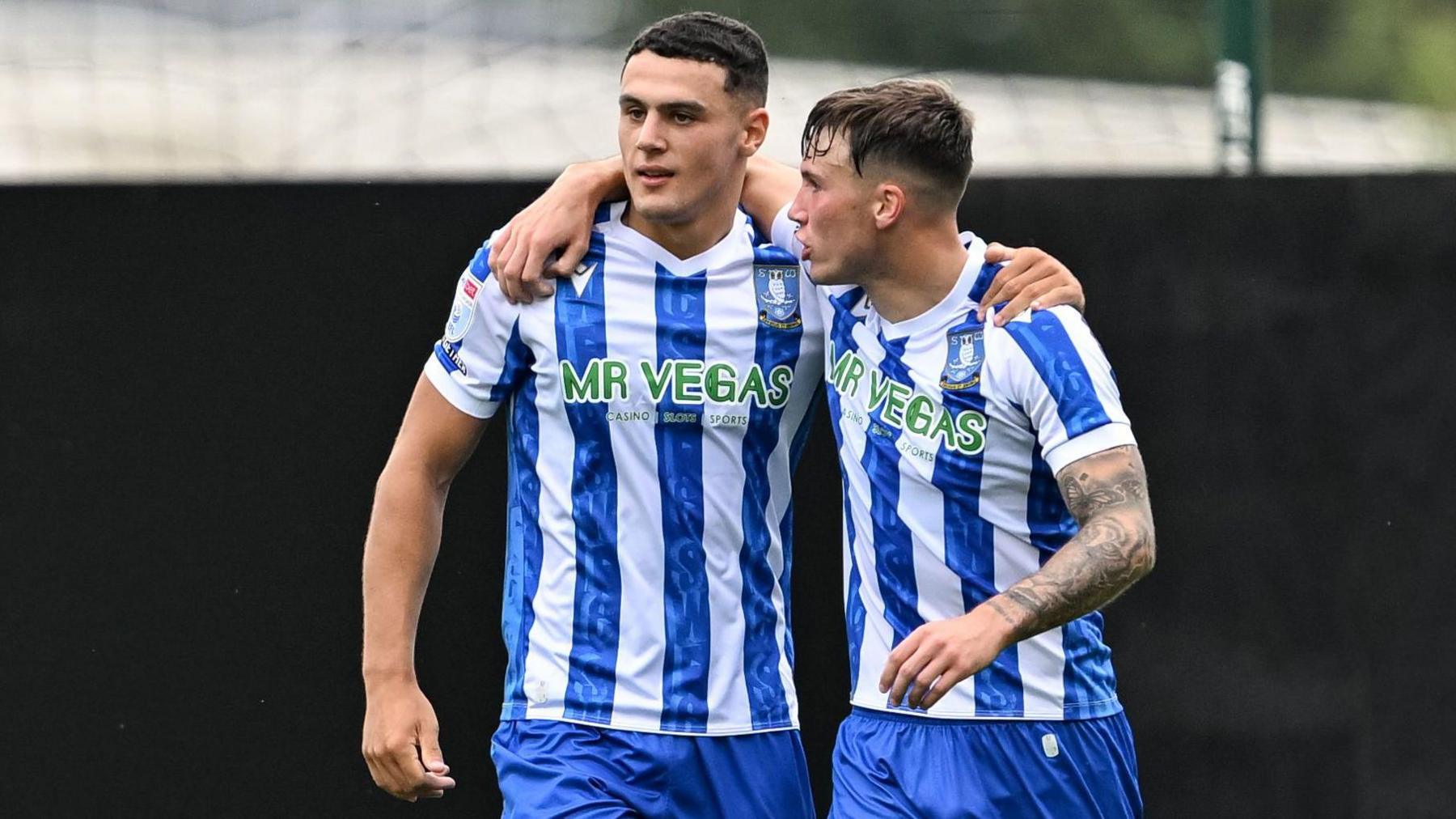 Bailey Cadamarteri celebrates his equaliser for Sheffield Wednesday at Wrexham