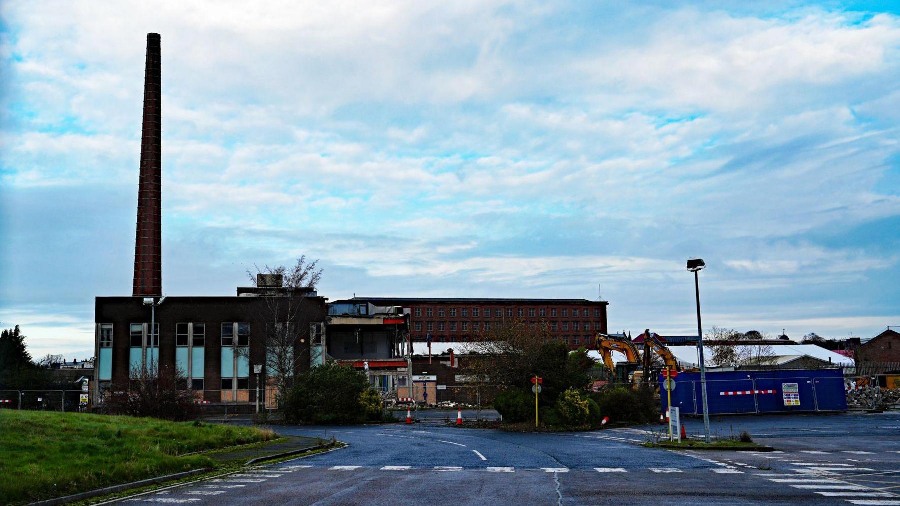 A general view of the old Newspaper House being demolished