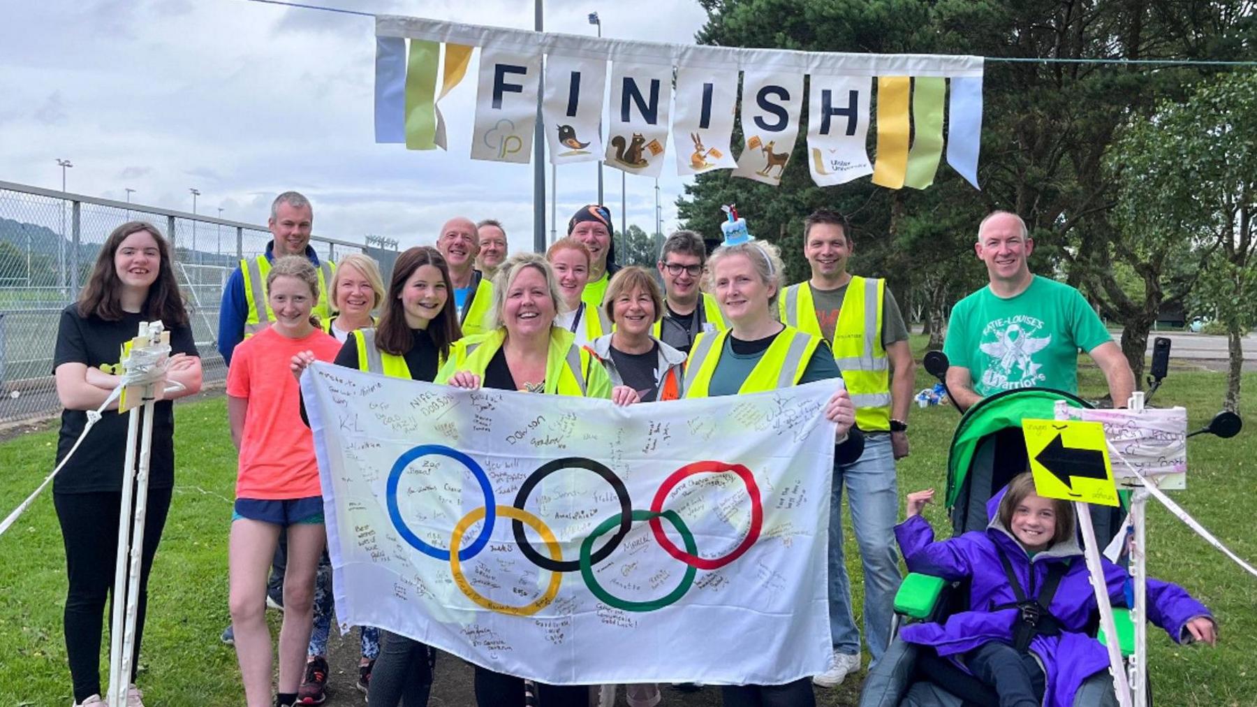 Volunteers at Jordanstown Junior Parkrun with Karolyn Gaston 