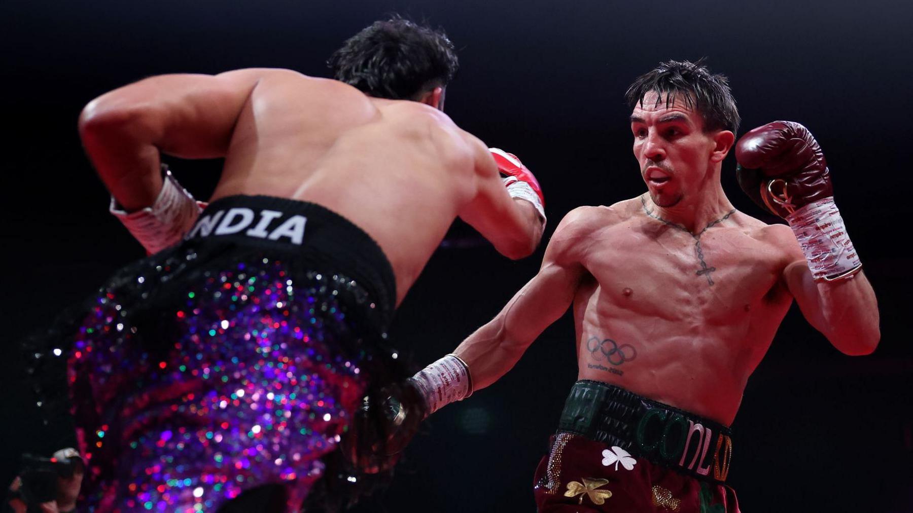 Michael Conlan in action during his win against Asad Asif Khan 