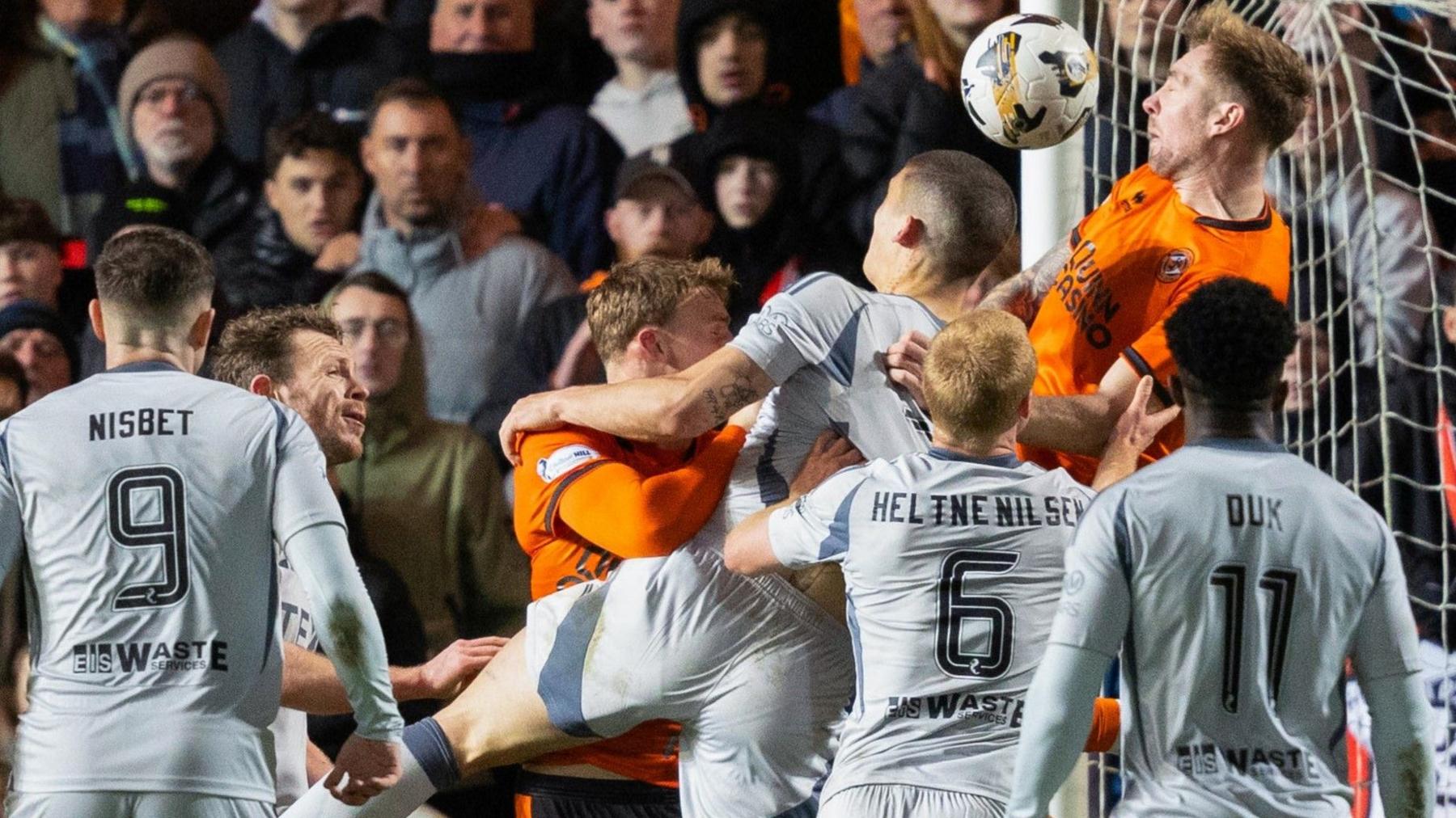 Kevin Holt celebrates scoring for Dundee United