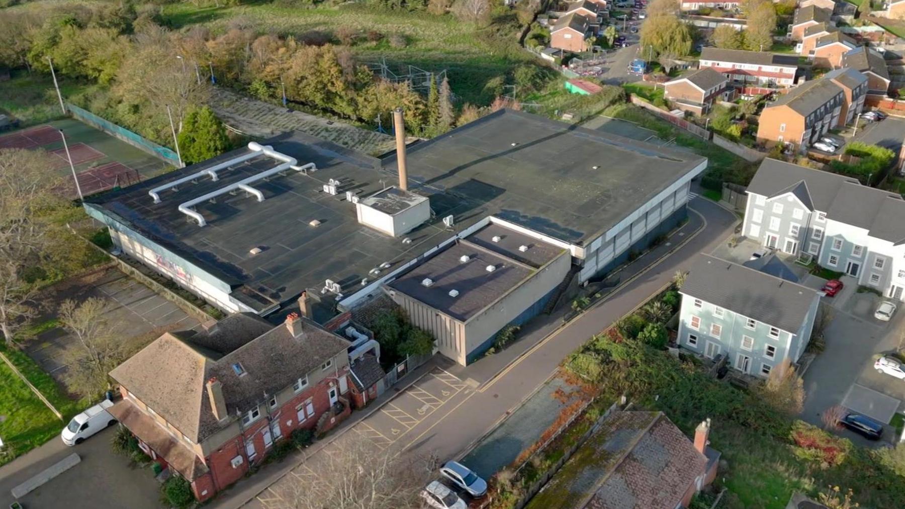 An aerial view of Folkestone Sports Centre.